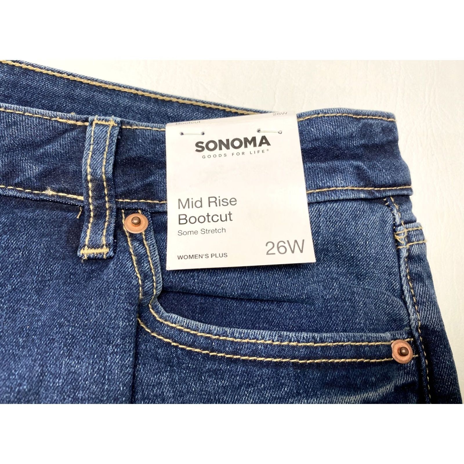 Vintage VINTAGE NWT Womens Plus Jeans 26W 46x31 Sonoma Jeans Bootcut Mid Rise Dark Wash NEW Size 26" / US 2 / IT 38 - 4 Thumbnail