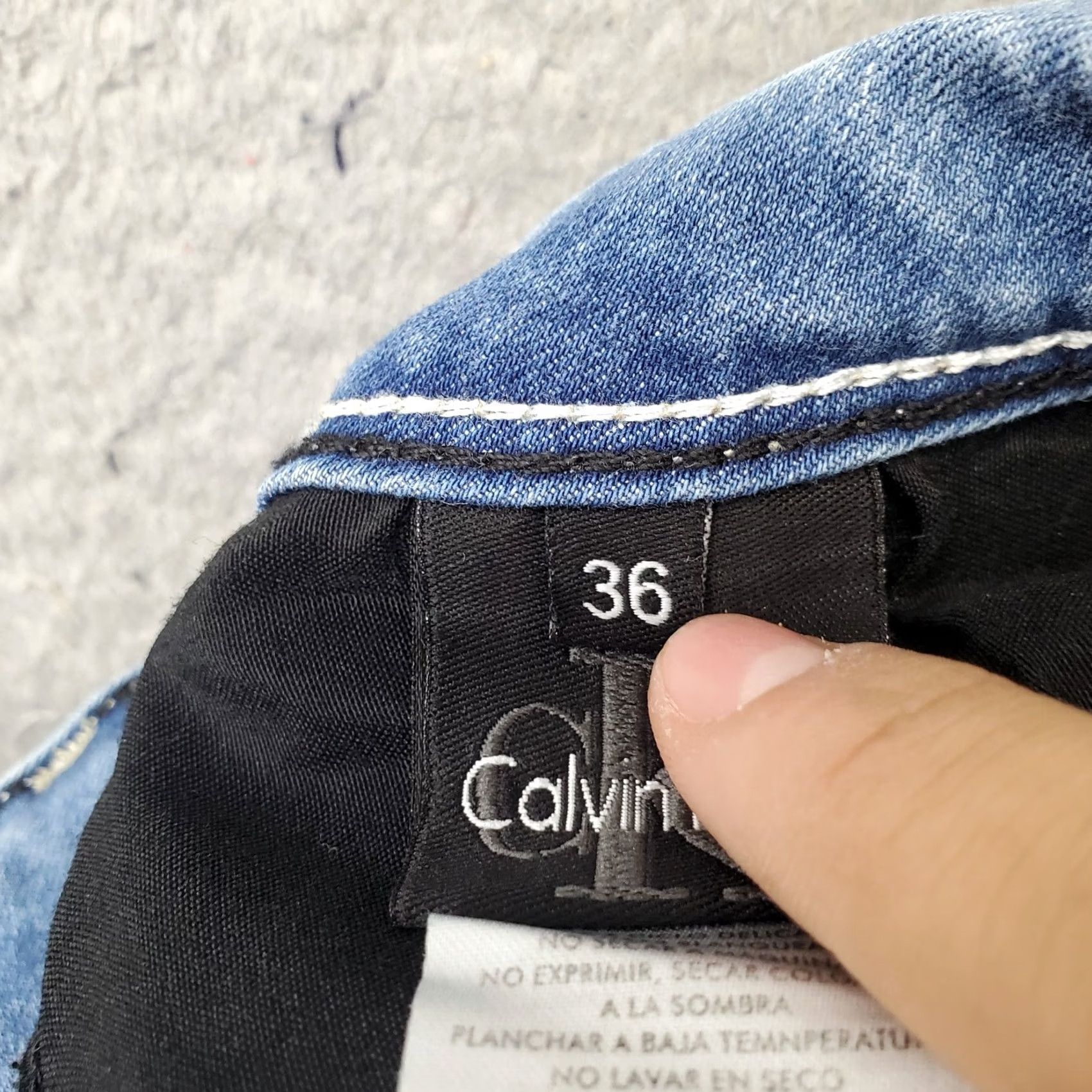 Calvin Klein Calvin Klein Jeans Womens 36 Blue Denim Stretch Distressed Straight Leg Jeans Size 25" / US 0 / IT 36 - 7 Thumbnail