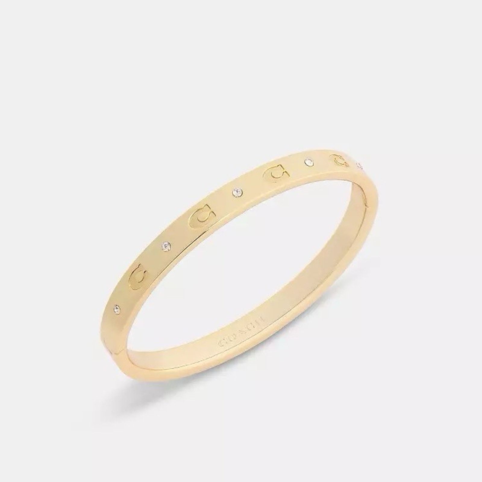 Coach NWT Coach Repeated C Hinged Bangle Gold Plated brass CFG12 Size ONE SIZE - 7 Thumbnail