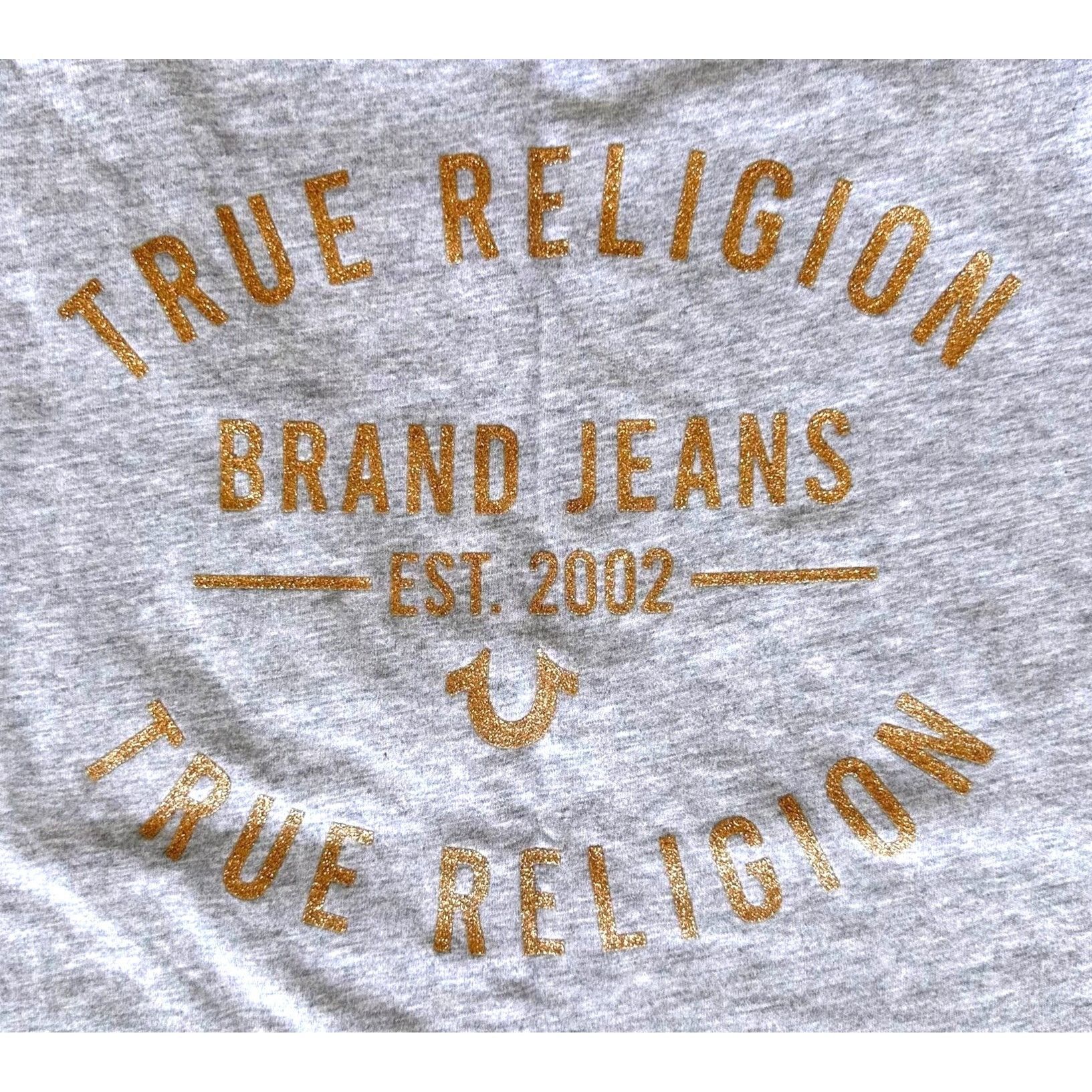 True Religion NWT True Religion Foil Logo Tee Top Large Heather Gray Horse Size L / US 10 / IT 46 - 2 Thumbnail