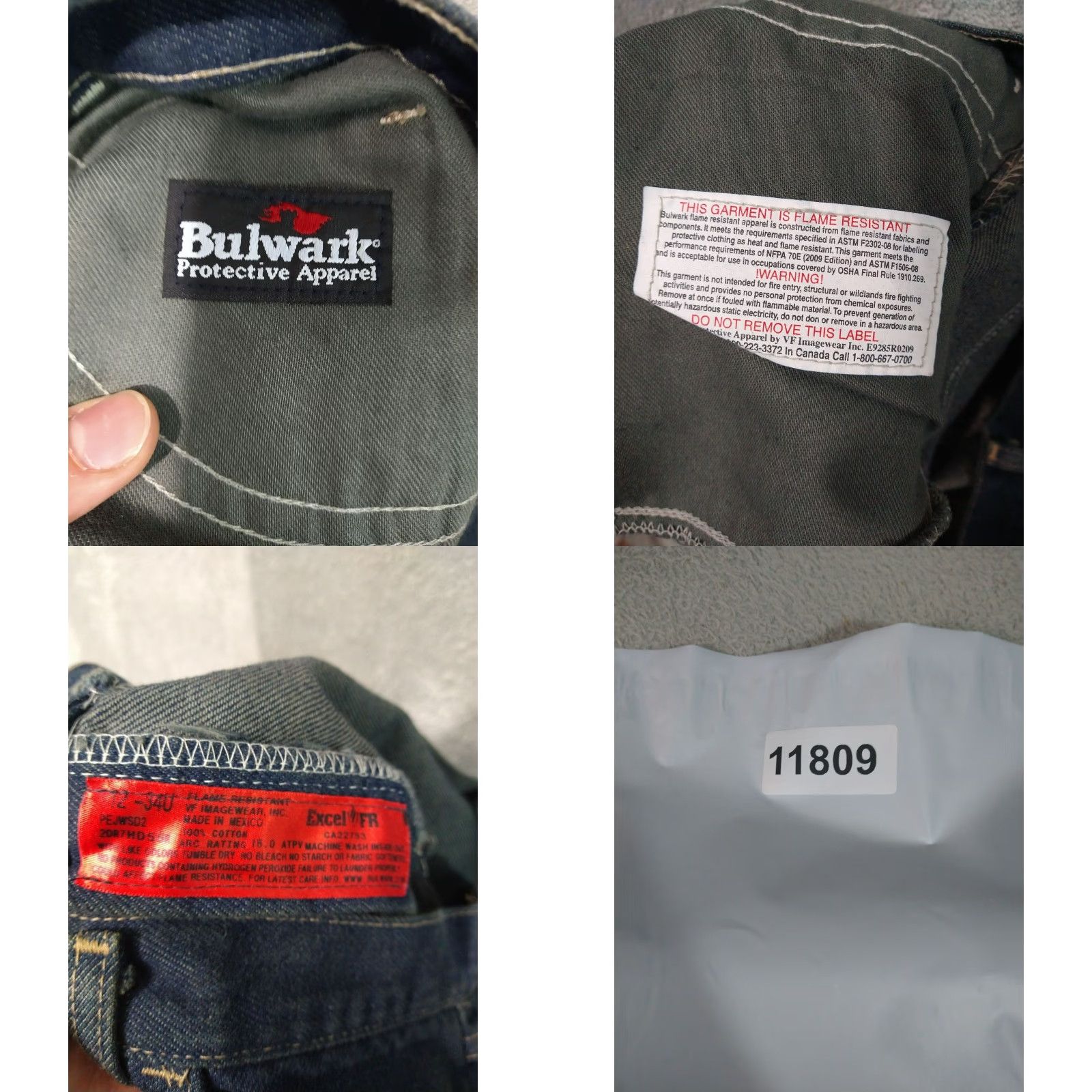 Denime Bukwark Jeans Womens 12 Blue Denim Flame Resistant Straight Leg Dark Wash Size 34" / US 12 / IT 48 - 8 Thumbnail