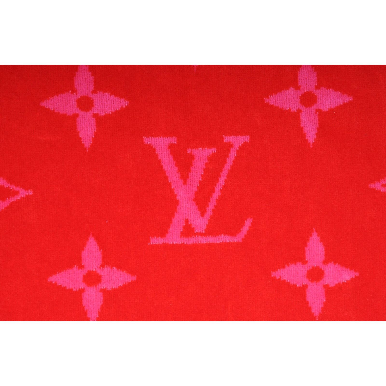 Louis Vuitton Red Pink Drap De Bain Monogram Beach Bath Towel - 01418 Size ONE SIZE - 5 Thumbnail