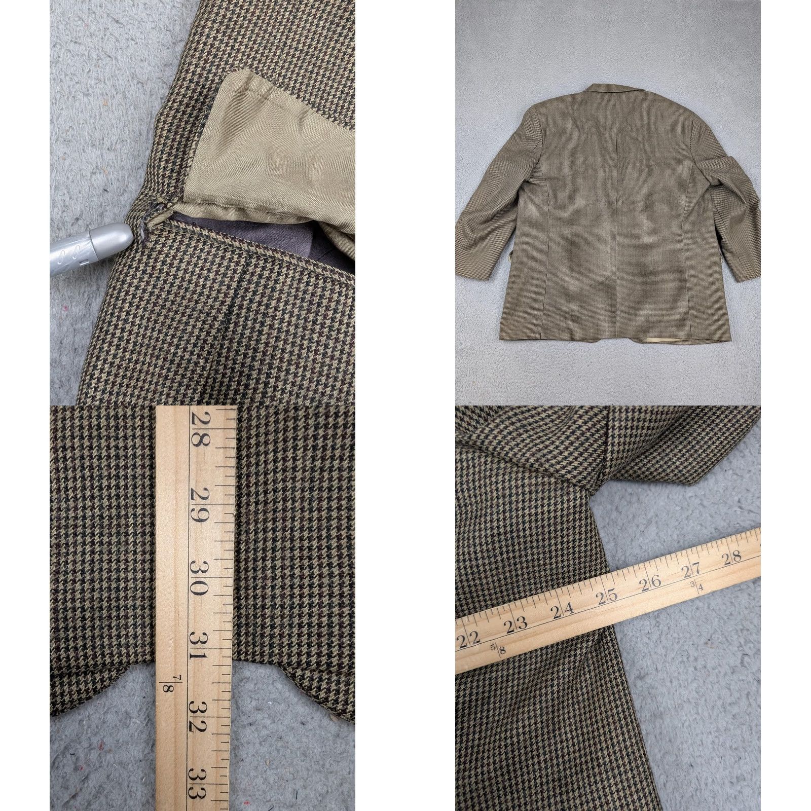 Oscar De La Renta VINTAGE Oscar de la Renta Blazer Mens 48R Brown Check Tweed Two-Button Sport Coat Jacket Size 48R - 8 Thumbnail