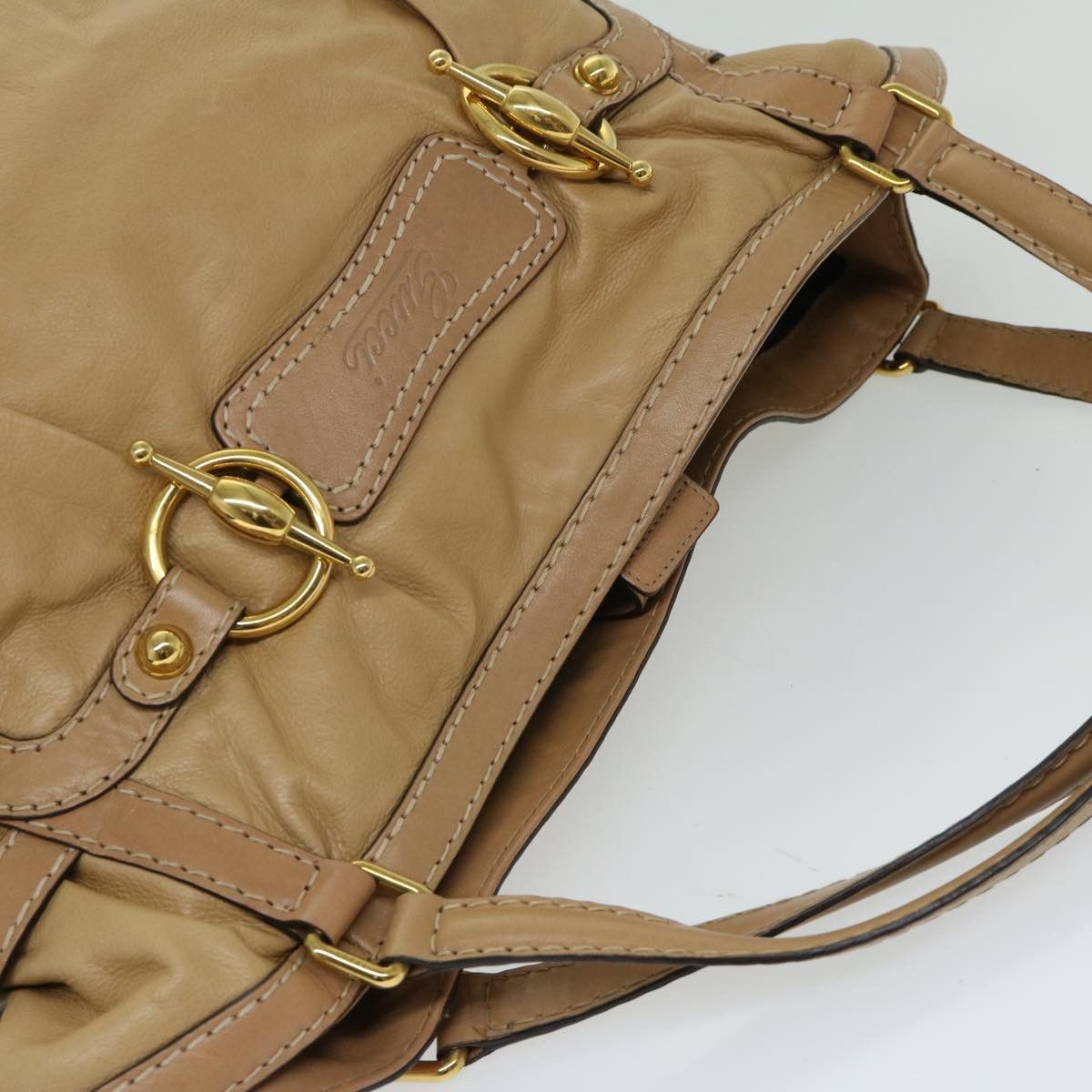Gucci GUCCI Horsebit Shoulder Bag Leather Beige Size ONE SIZE - 6 Thumbnail