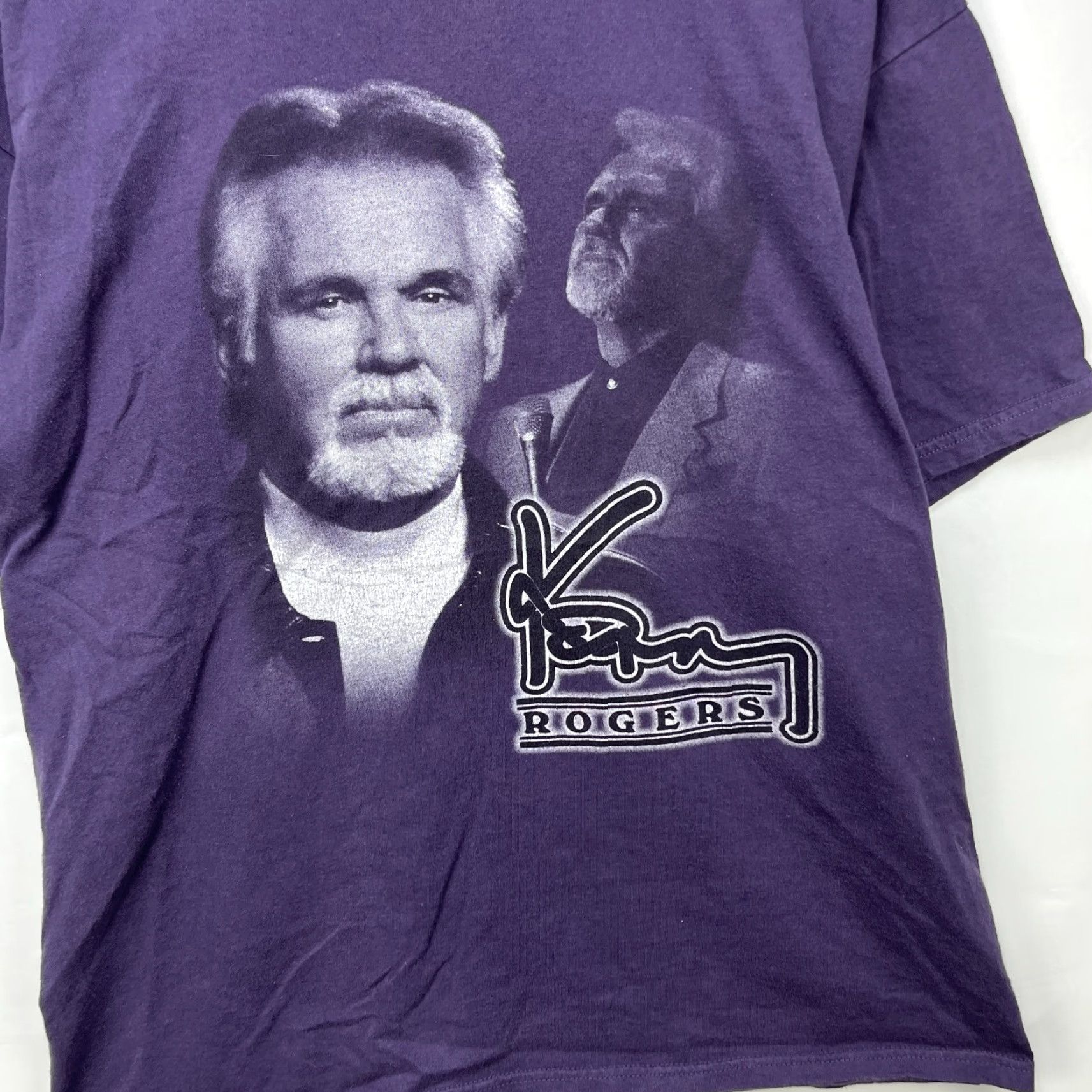 Tultex VINTAGE Kenny Rogers Tour T Shirt XL Blues Short Sleeve Men XL T-Shirt 90s Fans Mens Size US XL / EU 56 / 4 - 2 Thumbnail