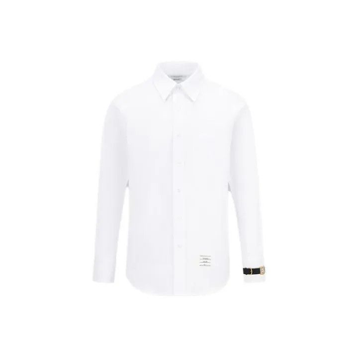 Thom Browne Thom Browne White Patterned Cuff Shirt 0079 Size US S / EU 44-46 / 1 - 1 Thumbnail