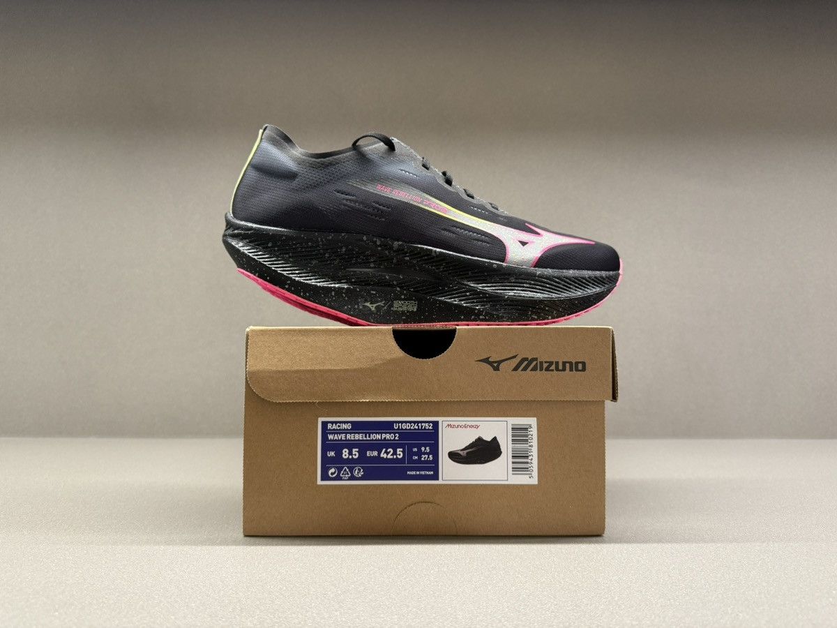 Mizuno Mizuno Wave Rebellion Pro 2 Black Silver Pink Tetra Size US 9.5 / EU 42-43 - 4 Thumbnail