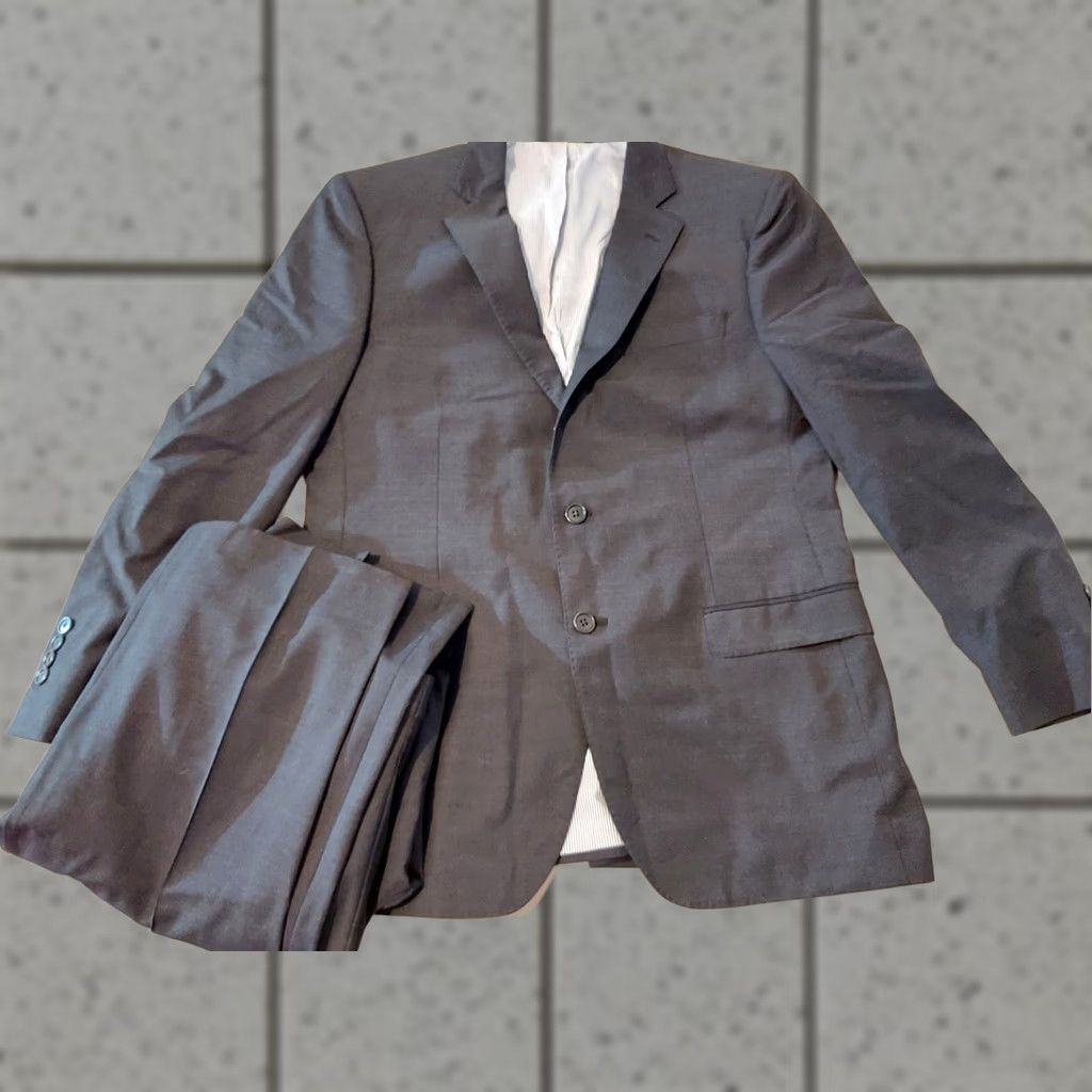Brooks Brothers Mens Brooks Brothers Wool Suit 2 Piece 42R Gray Jacket Blazer Pants Men Regular Wool Gris Size 42R - 1 Thumbnail