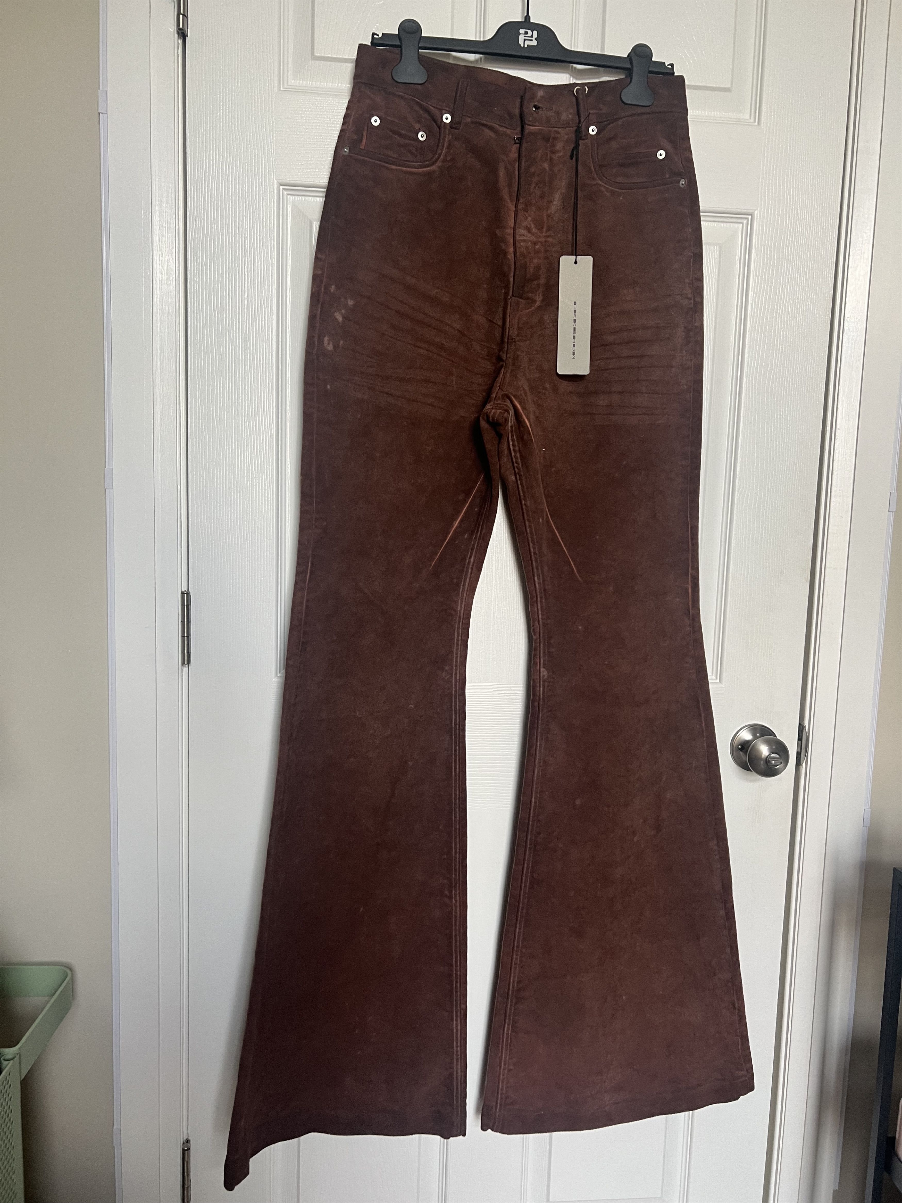Rick Owens Drkshdw Rick Owens 'Terra' Moleskin Bolan Bootcut Pants sz 31 Size US 31 - 1 Thumbnail