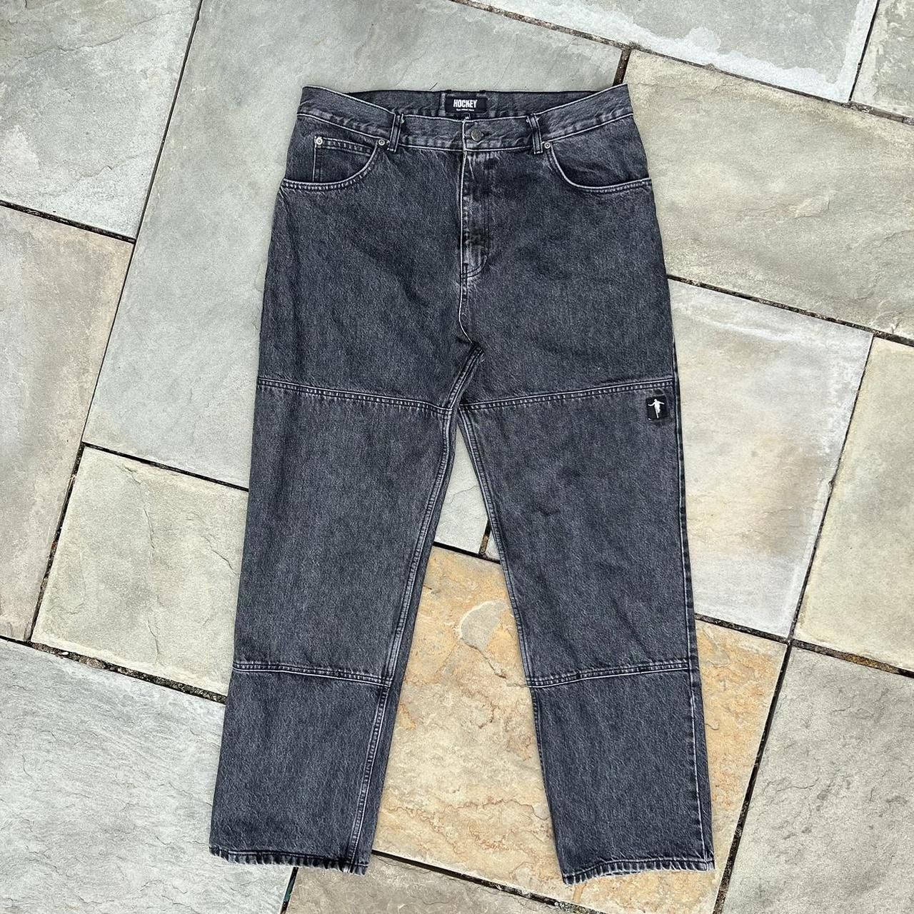 Hockey Skateboards Hockey Double Knee Black Washed Denim Jeans Size US 38 / EU 54 - 1 Thumbnail