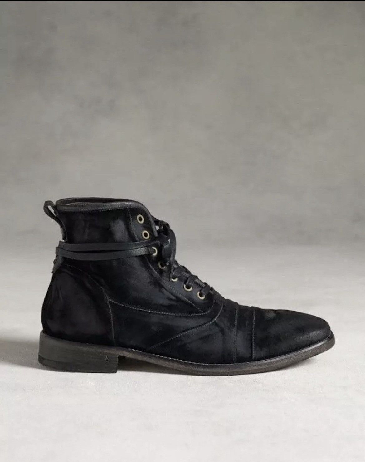 image of John Varvatos Sandblasted Fleetwood Velvet Boot. 12 in Black, Men's