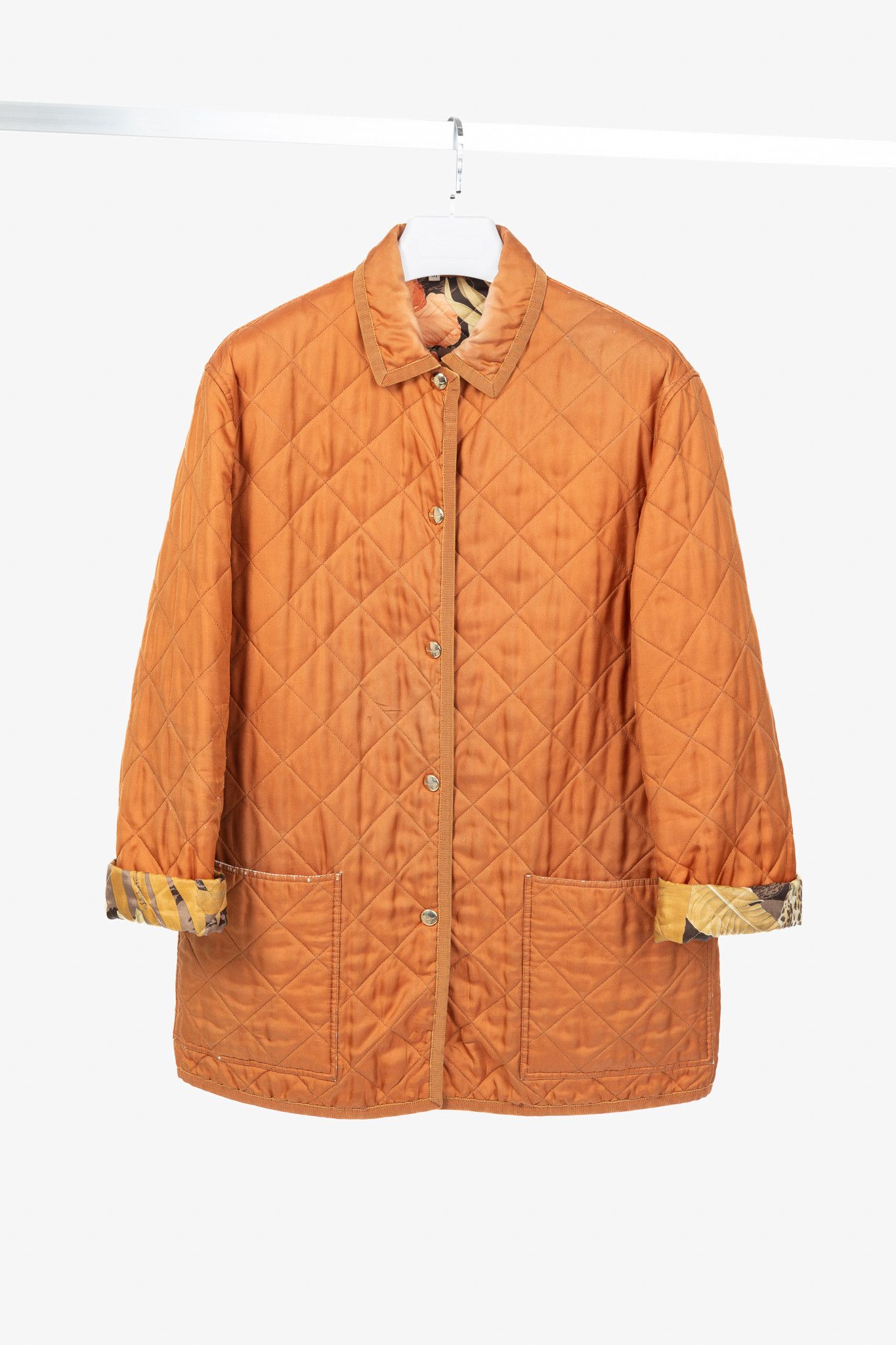 Salvatore Ferragamo Vintage 90's Silk Quilted Coach Jacket