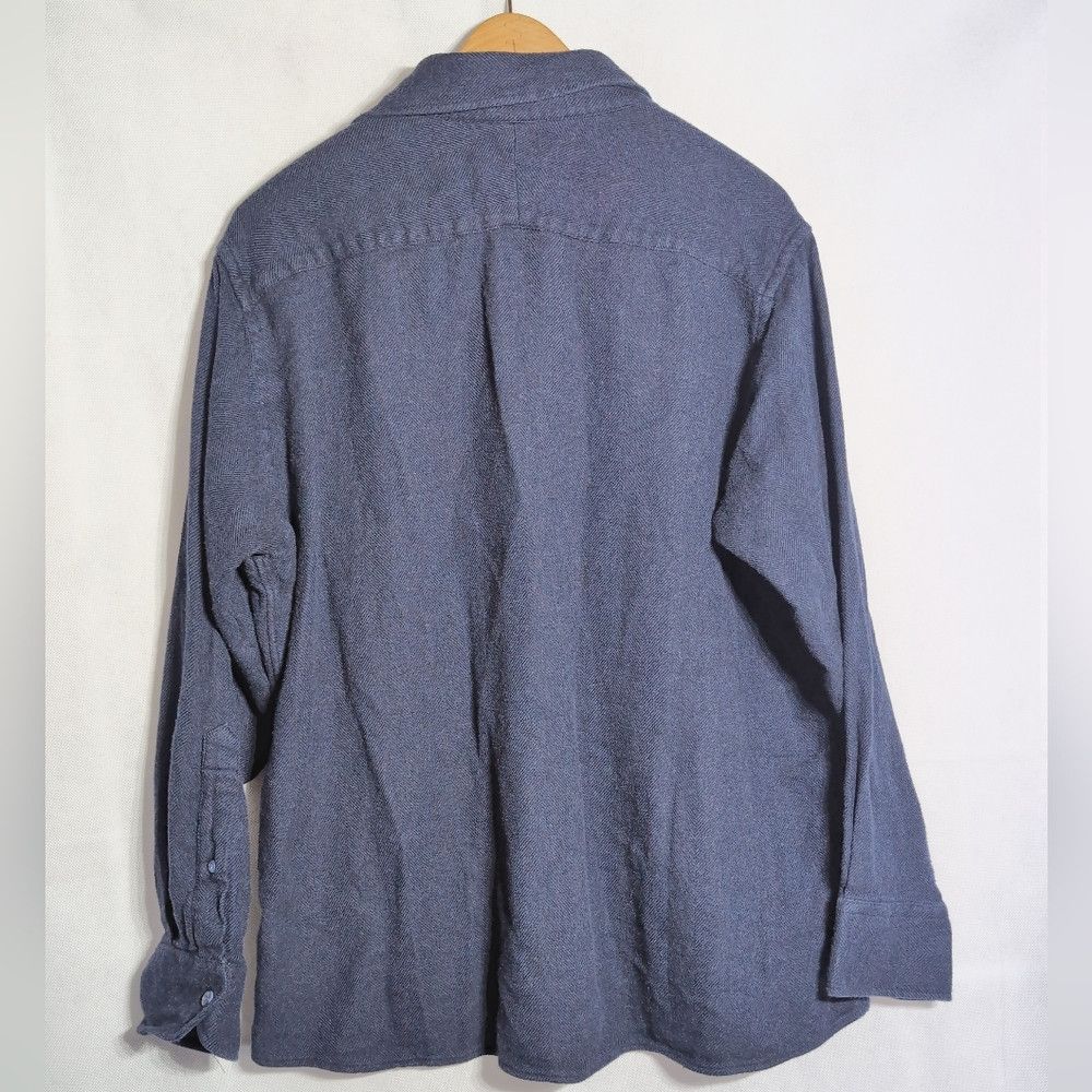 Designer Proper Cloth Canclini XL Navy Extra Large Herringbone Beaco Size US XL / EU 56 / 4 - 4 Thumbnail