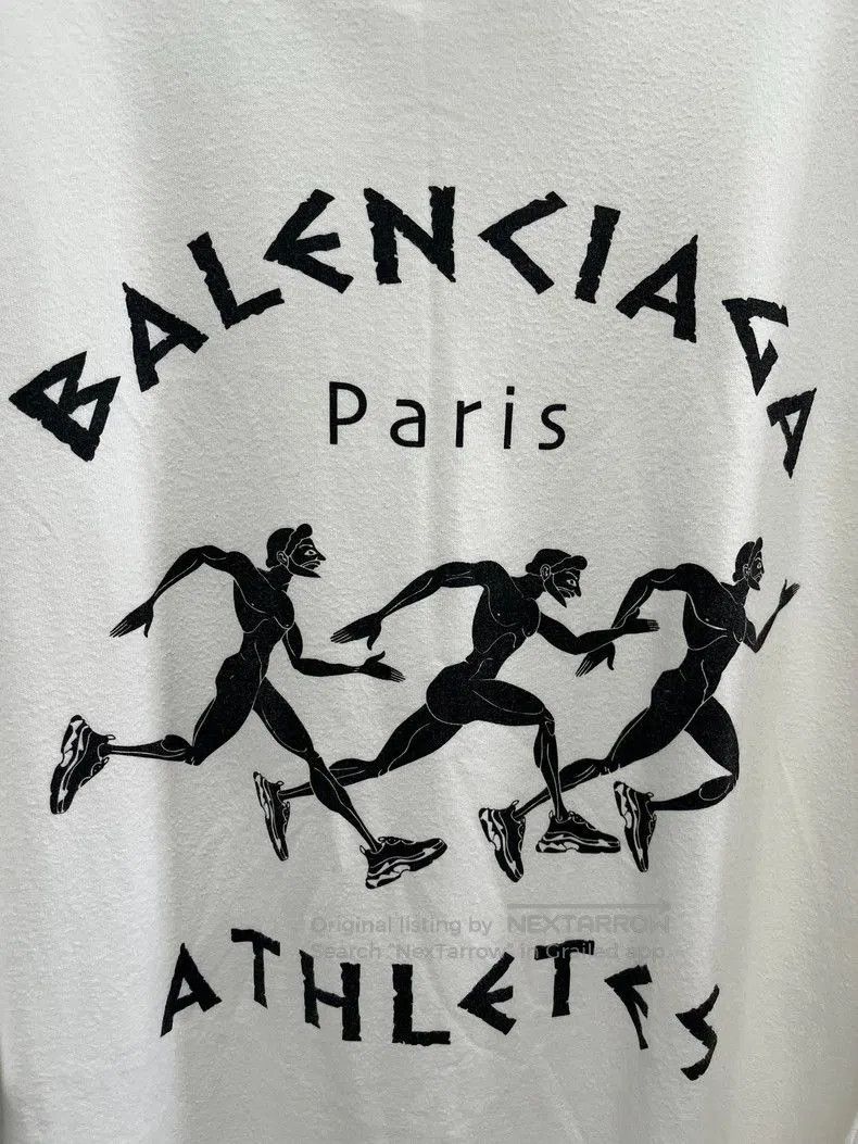 Balenciaga Balenciaga White Marathon Runner Tee. Size US XS / EU 42 / 0 - 3 Thumbnail