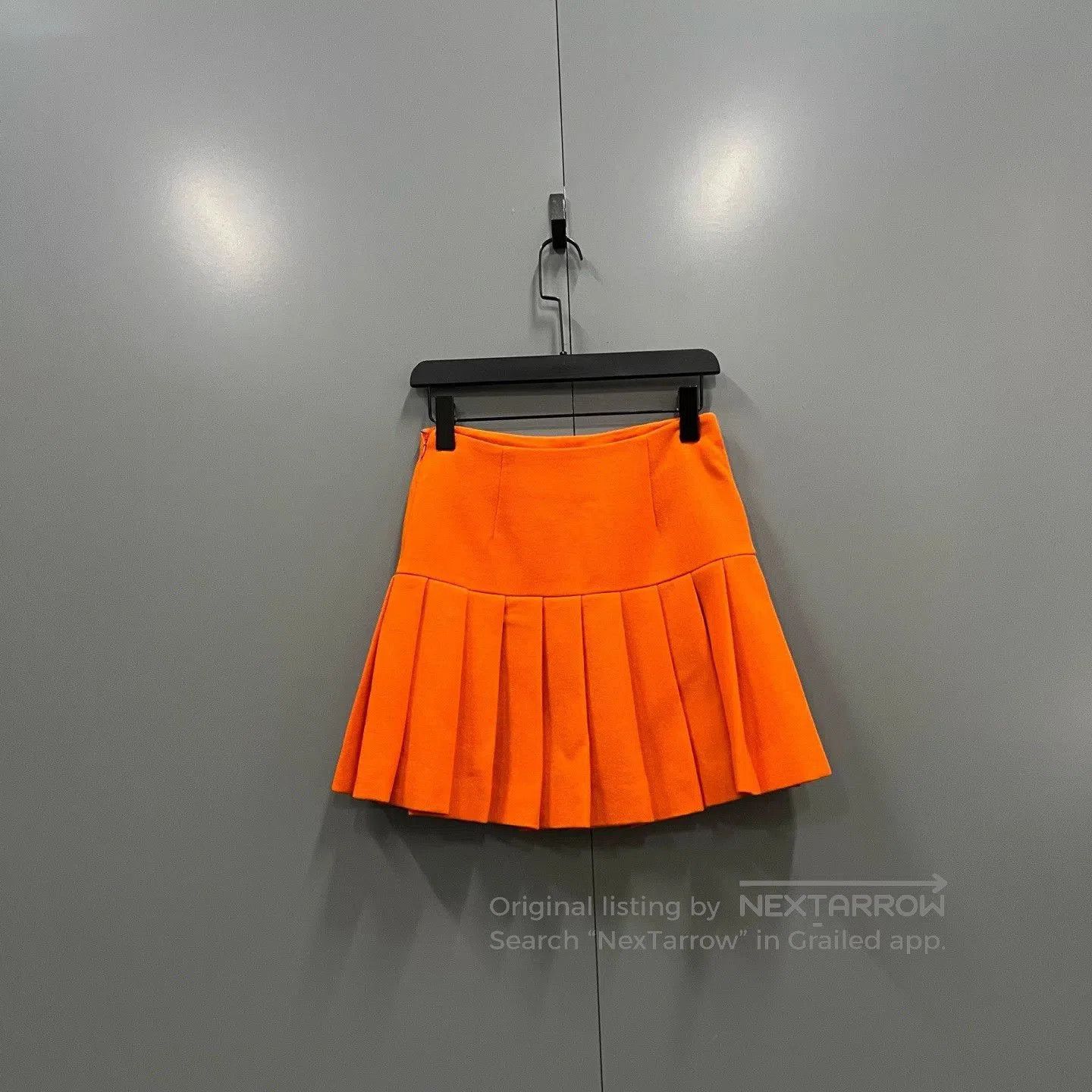 Miu Miu miumiu orange pleated mini skirt size 38. Size 37" - 2 Thumbnail