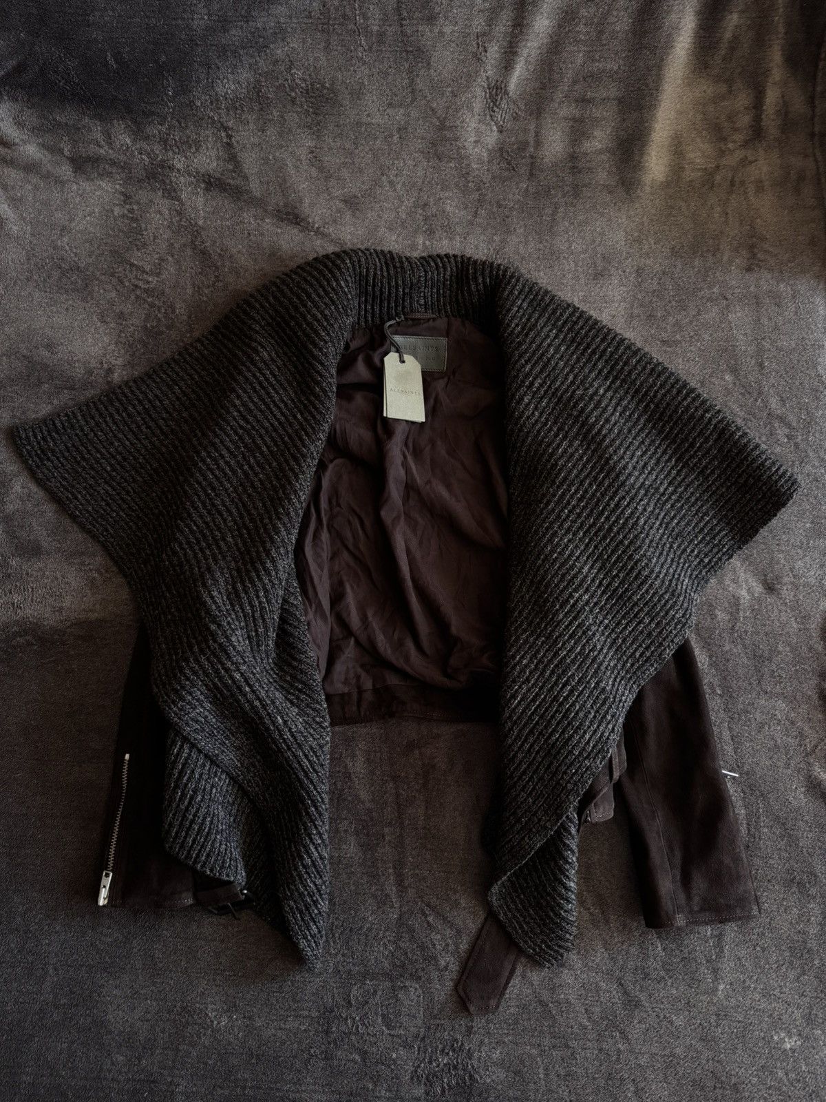 Allsaints All saints suede wrap biker brown jacket y2k NEW Size M / US 6-8 / IT 42-44 - 6 Thumbnail