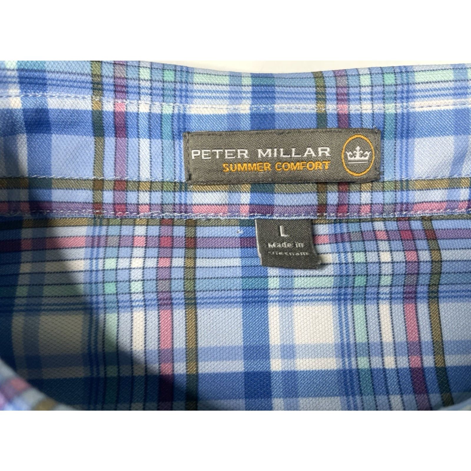 Peter Millar **Peter Millar Summer Comfort Men's Large Blue Plaid Polo** User: Peter Millar Summer Comfort Men's Large Blue Plaid Polo Size US L / EU 52-54 / 3 - 4 Thumbnail