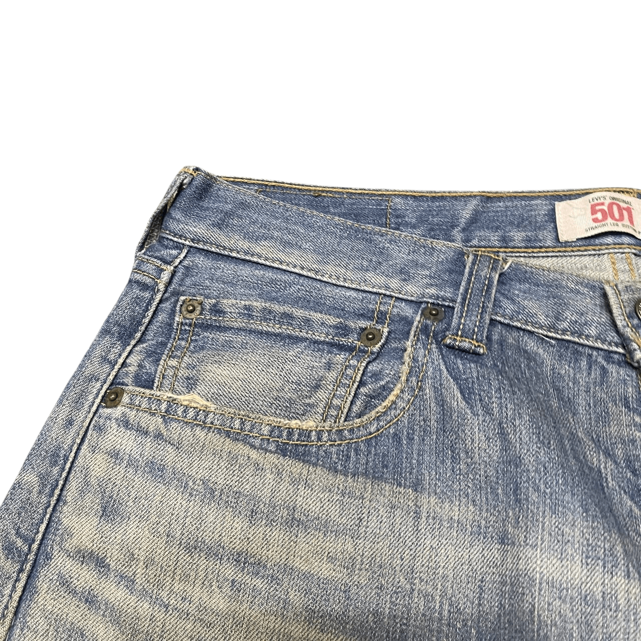 Levi's Vintage Levis 501 Distressed Denim Straight Leg Button Fly Size US 34 / EU 50 - 6 Thumbnail