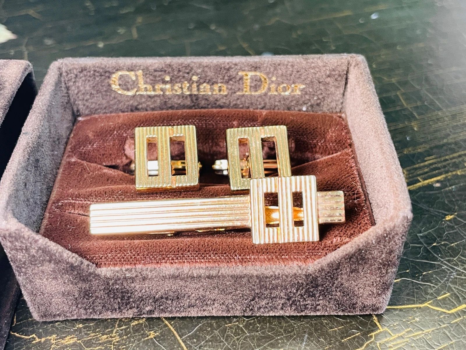Christian Dior Monsieur Vintage Dior Monsieur Gold Tie Clip & Cufflinks Size ONE SIZE - 3 Thumbnail