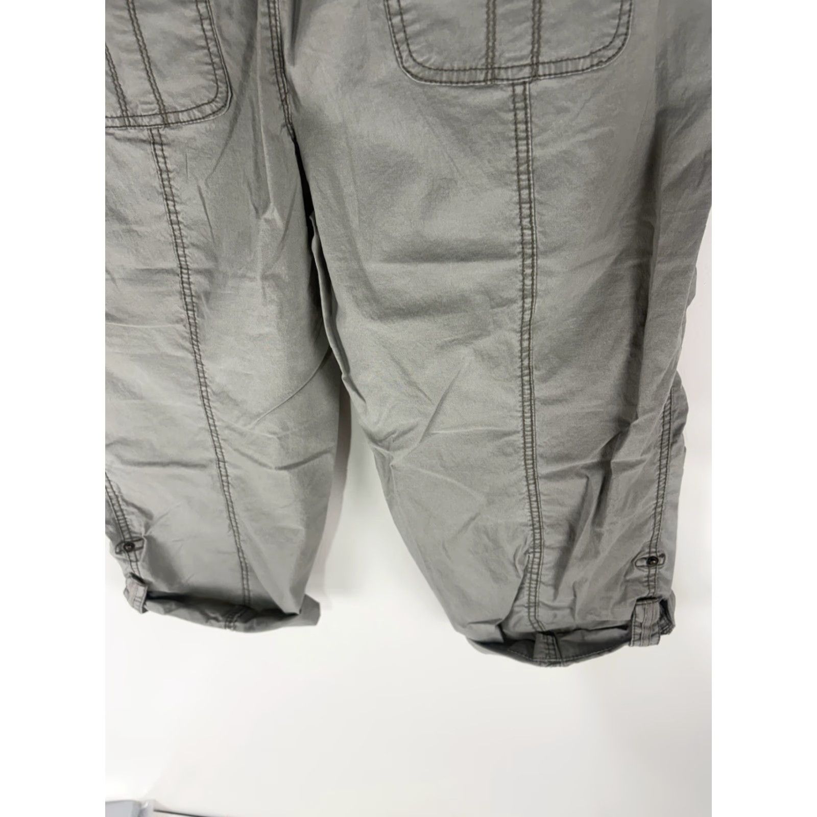 CO Khakis & Co Gray Drawstring Pull On Cuffed Pants Womens Size 14 Size 36" / US 14 / IT 50 - 6 Thumbnail