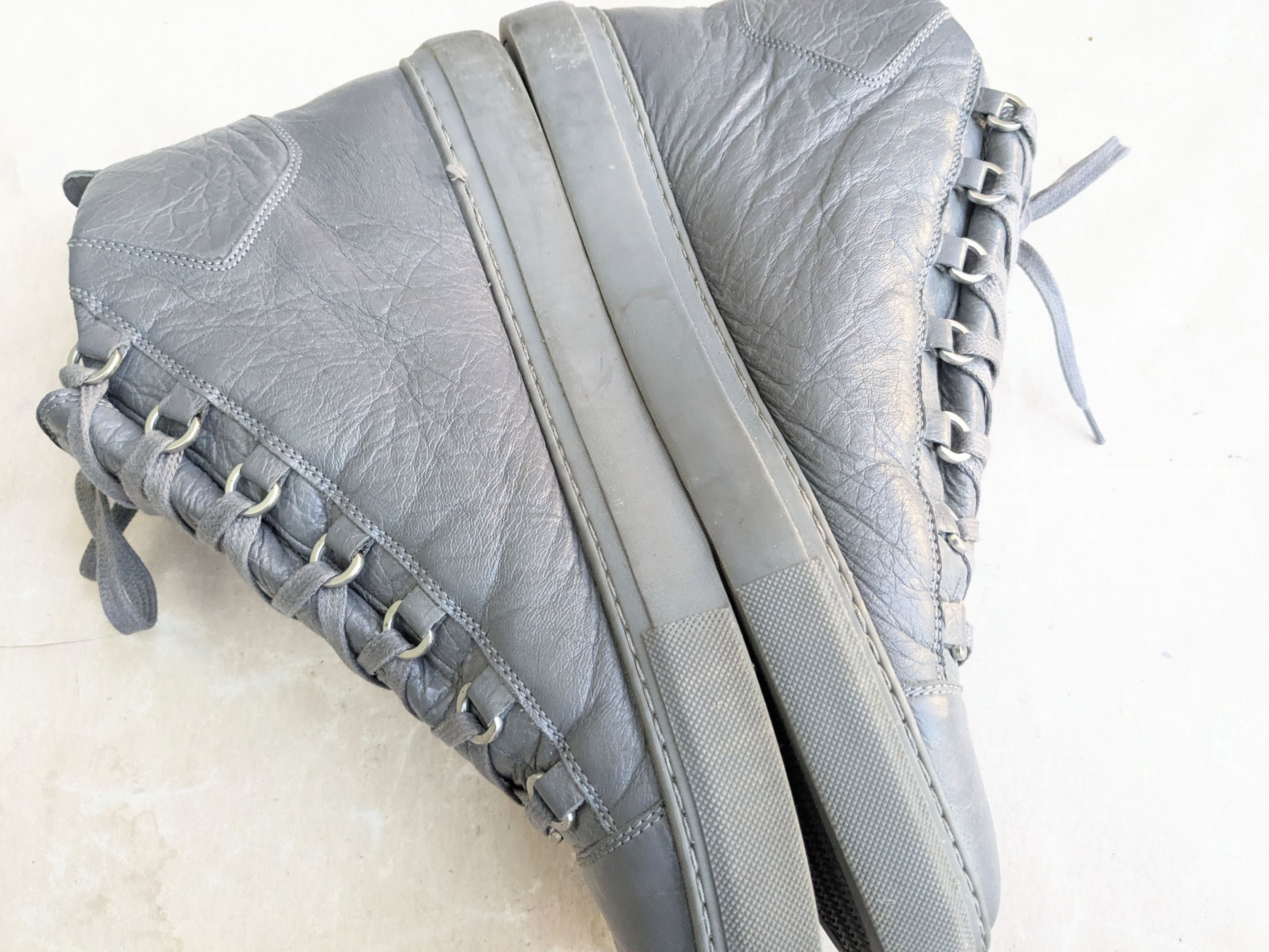 Balenciaga Balenciaga Arena Gray 13 Leather High Tops Size US 13 / EU 46 - 8 Thumbnail
