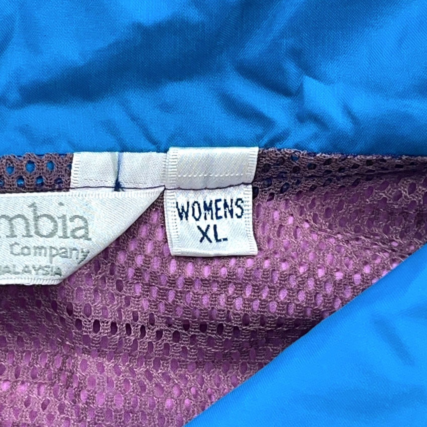 Pinko Columbia Windbreaker Jacket Women XL Pink Teal Pullover Zip VTG Colorblock Regular 80s 90s Outdoor Sports Hoodie? Size XL / US 12-14 / IT 48-50 - 6 Thumbnail