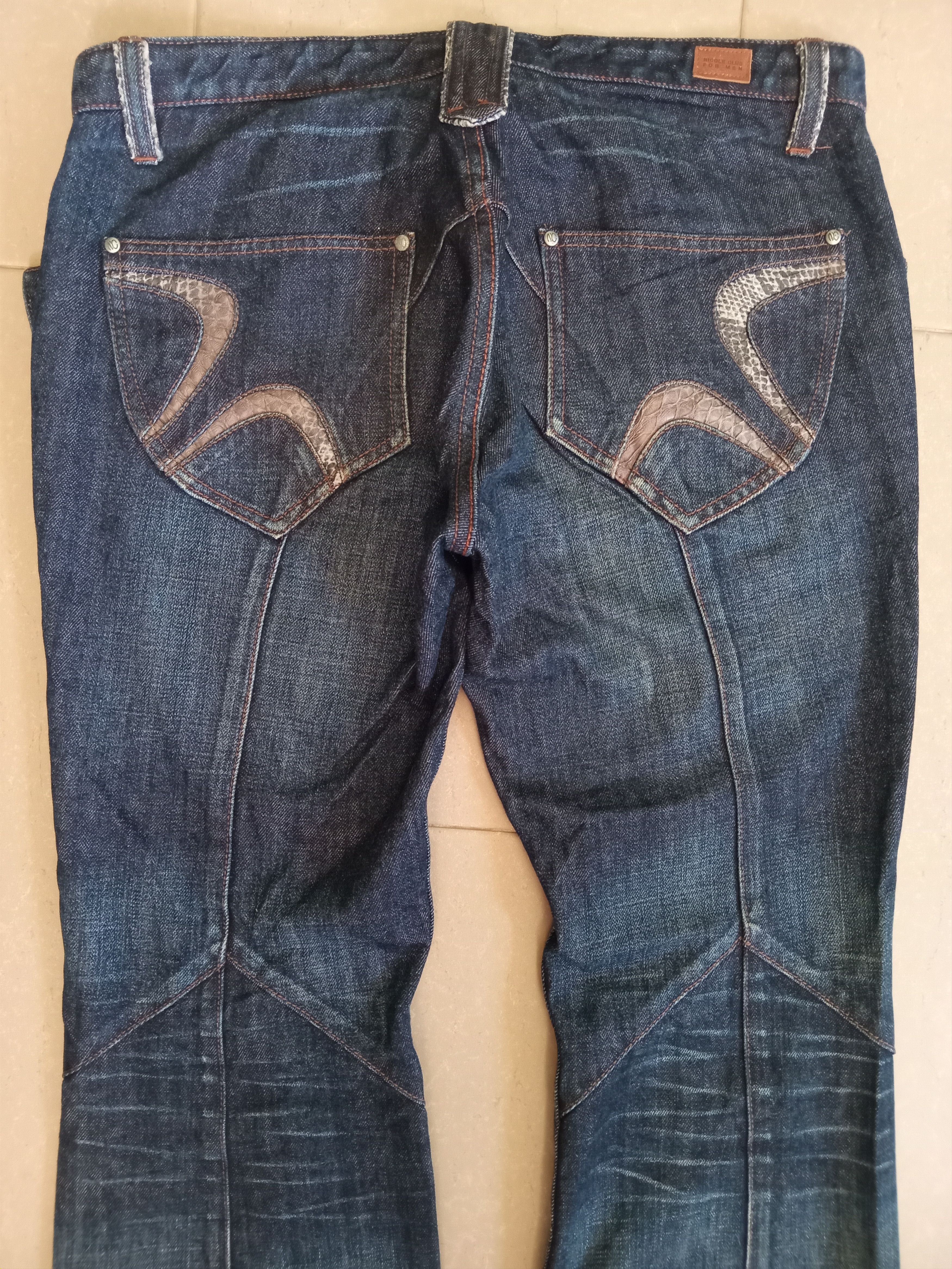 Japanese Brand × Nicole Club × Tornado Mart Japanese Brand Nicole Club For Men Snake Skin Flare Jeans Size US 33 - 11 Thumbnail