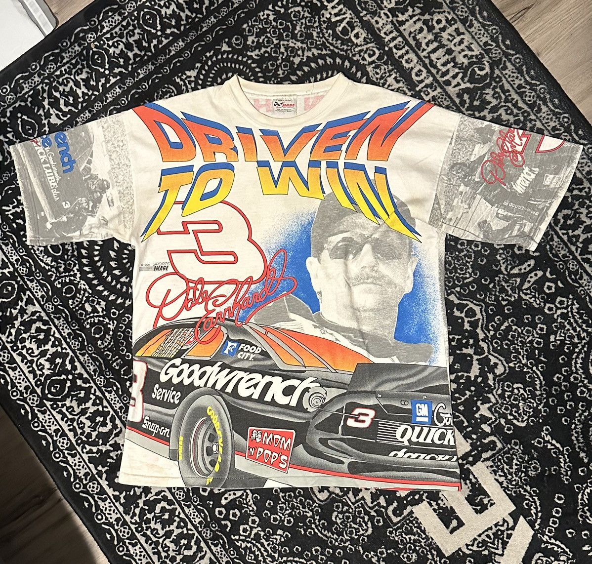 image of Chase Authentics x Nascar Dale Earnhardt Driven To Win Nascar Tee in White, Men's (Size Large)