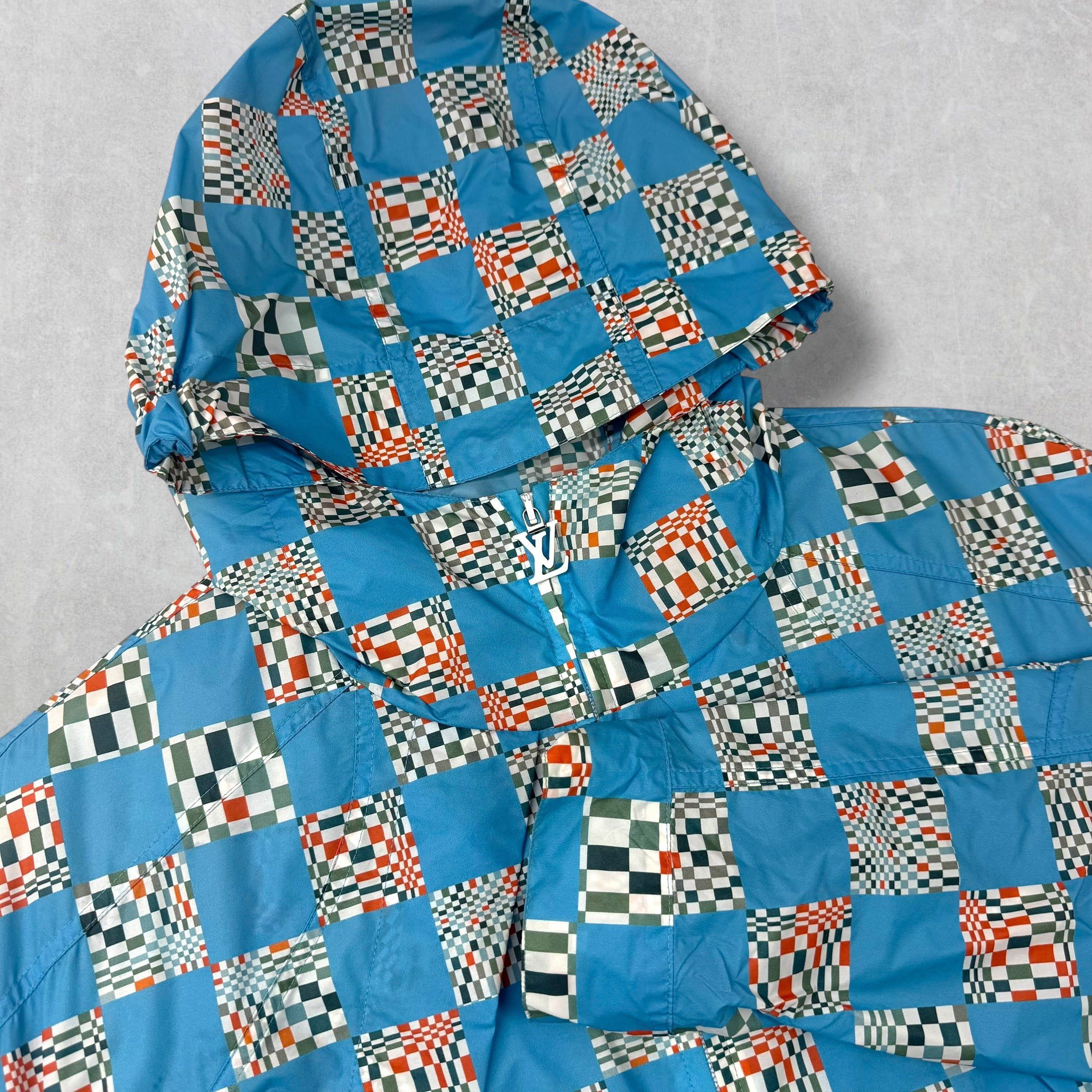 Louis Vuitton Louis Vuitton Distorted Damier Blue Nylon Windbreaker Jacket Size US S / EU 44-46 / 1 - 3 Thumbnail