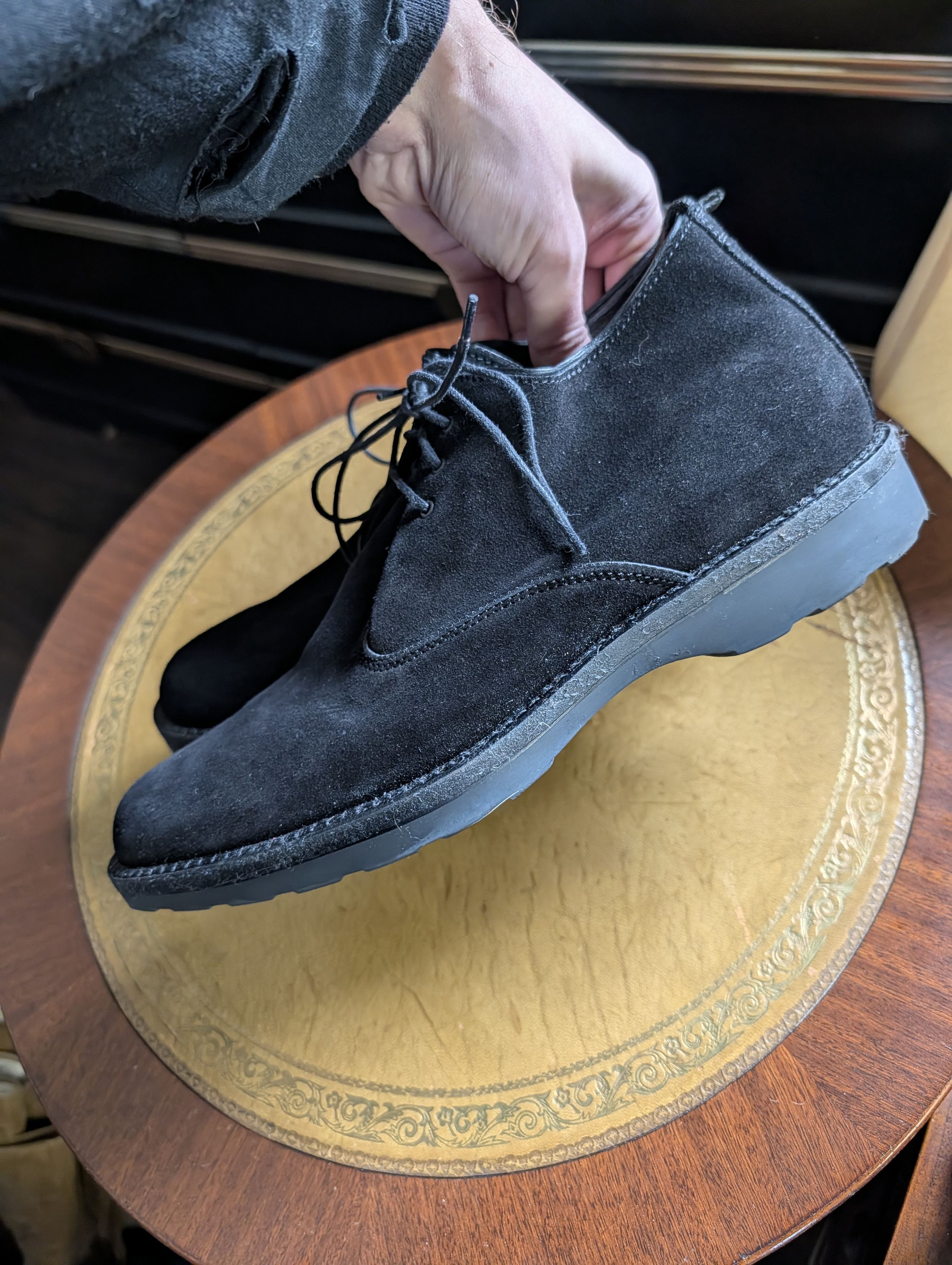 Italia Independent SOLDINI Black Suede Folding Top Chukka / Derby / Creeper Size US 8 / EU 41 - 3 Thumbnail