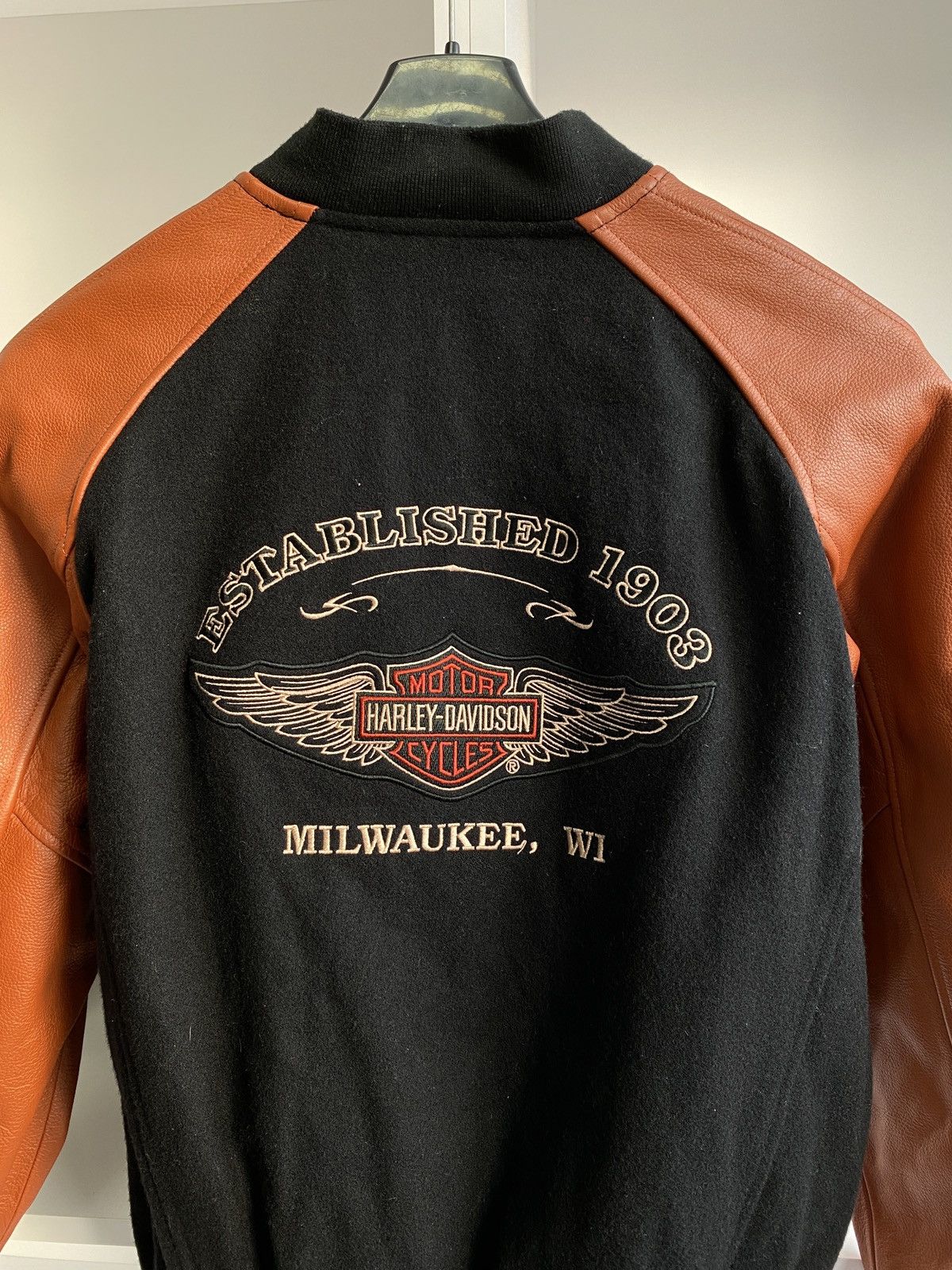 Harley Davidson × Vintage Vintage Womens Harley Davidson Motorcycle Jacket Racing Zip Size M / US 6-8 / IT 42-44 - 11 Thumbnail