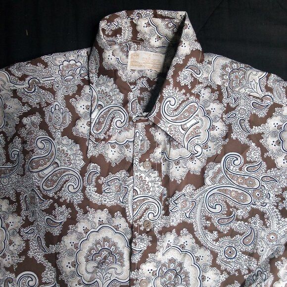 Sears Vintage Sears Kings Road MCM Paisley Polyester Disco Shirt Size US L / EU 52-54 / 3 - 1 Thumbnail