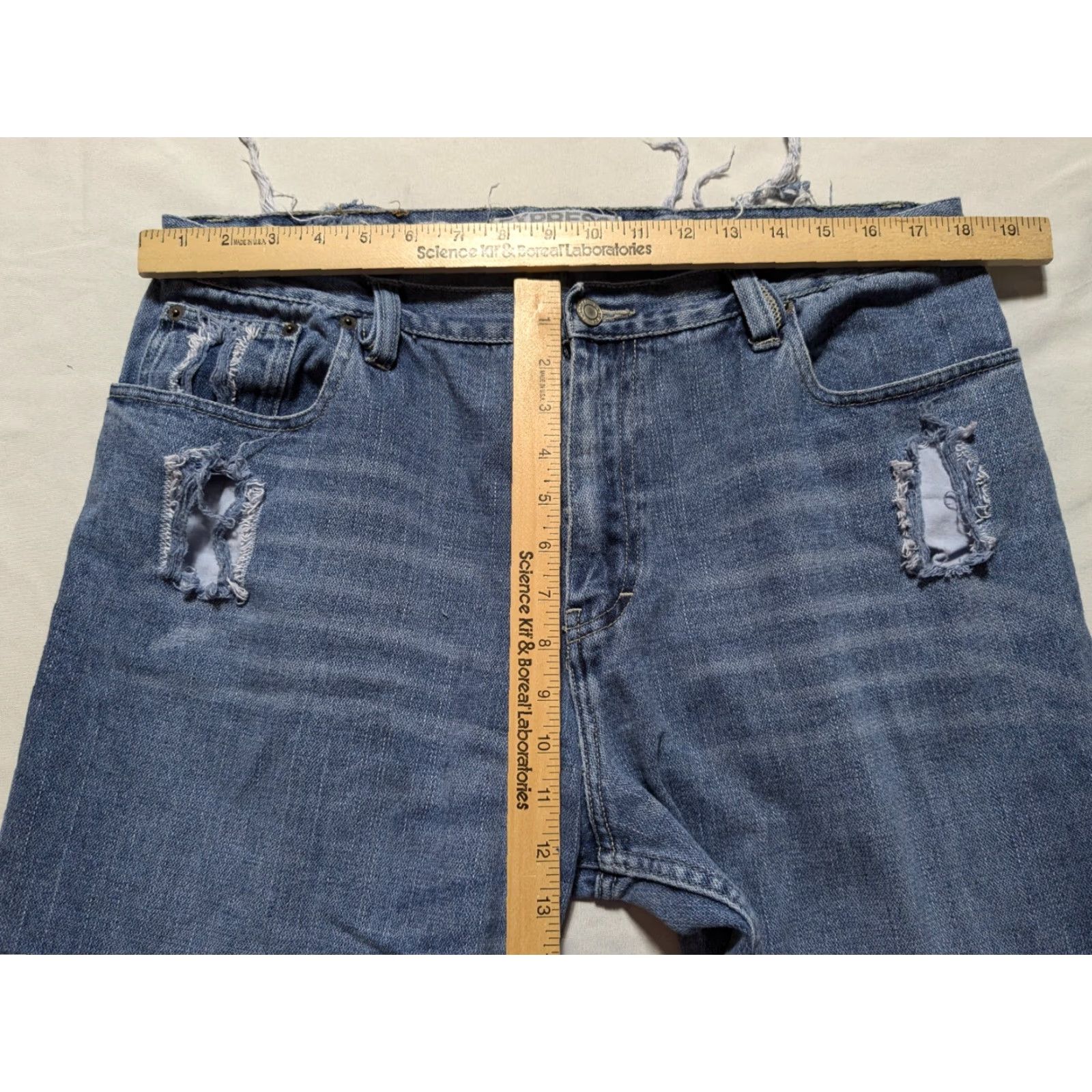 Express EXPRESS QUINCE 36X30 Distressed Denim Blue Jeans Shirt? Lounge? Size US 36 / EU 52 - 5 Thumbnail