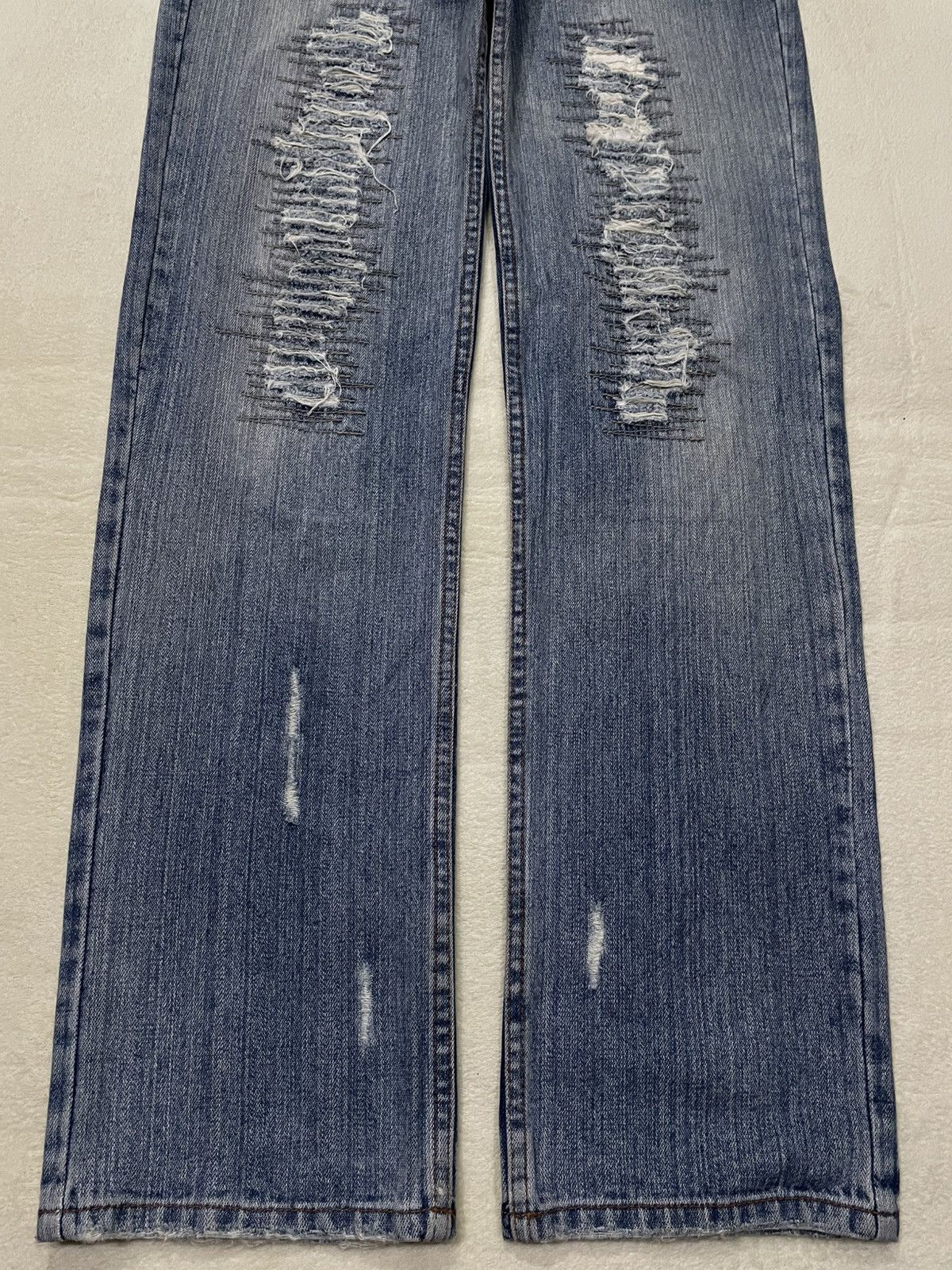 Japanese Brand Vintage Nylaus Jeans Distress Ripped Faded Denim Size US 32 / EU 48 - 3 Thumbnail