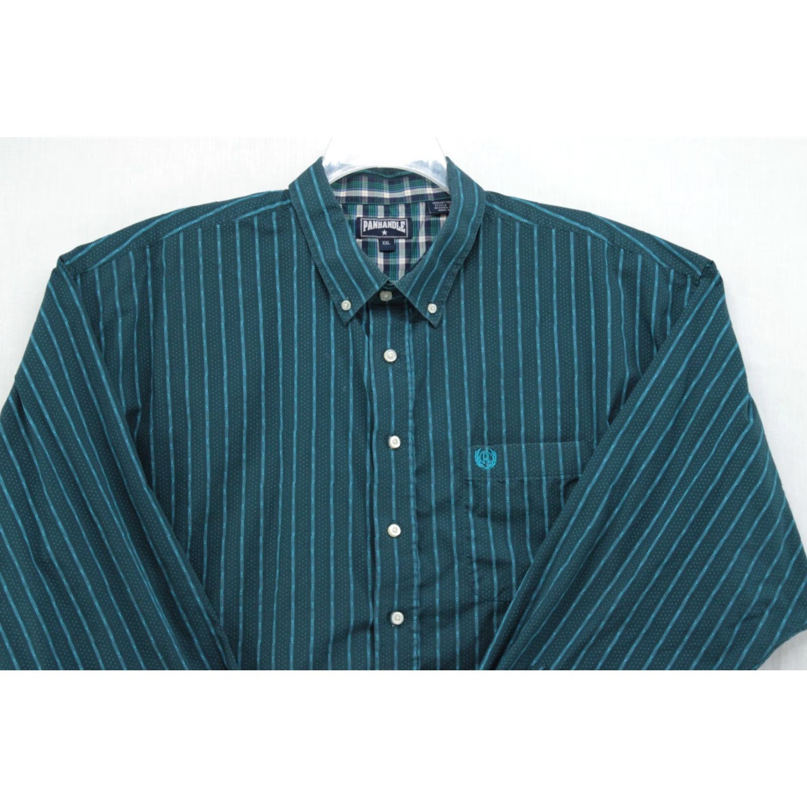 Vintage Panhandle Shirt Men's 2XL Blue Striped Polka Dots Western Cowboy Modern Shirt Mens 2XL Blue Striped Polka Dots Western Cowboy Modern Size US XXL / EU 58 / 5 - 2 Thumbnail