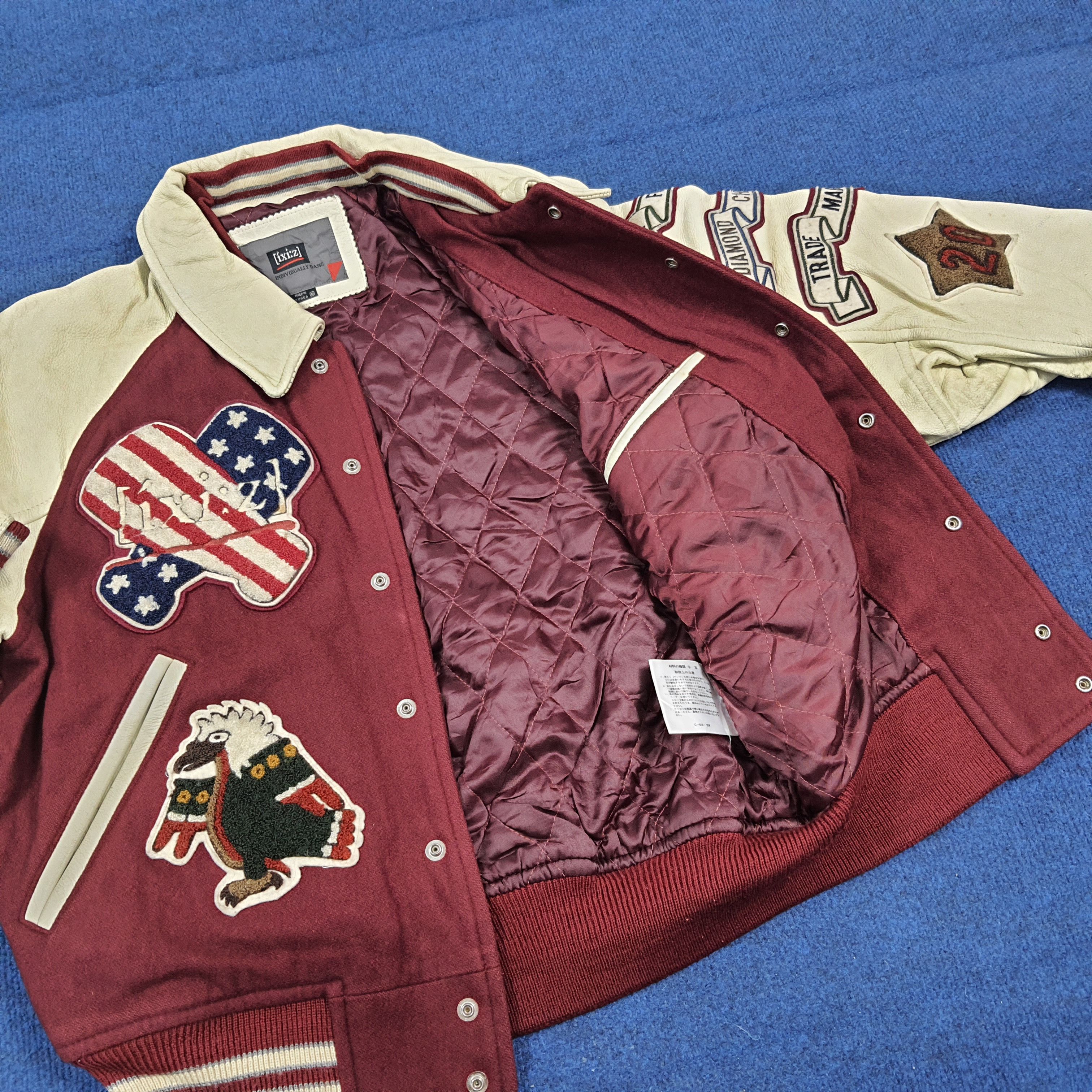 Vintage [ixi:z] Wool Leather Baseball Bomber Retro 90s Urban C295N22 Size US M / EU 48-50 / 2 - 9 Thumbnail