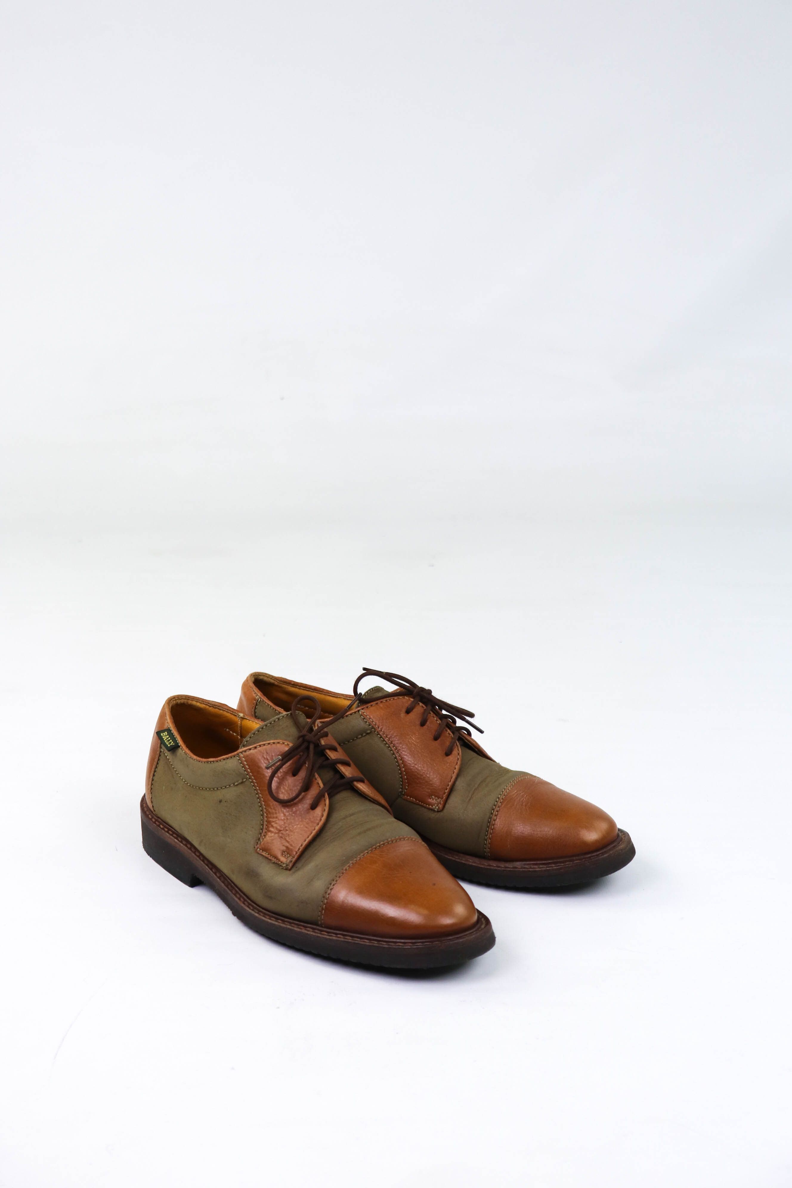 Bally BALLY Vintage Combined Nubuck/Leather Cap Toe Oxford Shoes Size US 9 / EU 42 - 1 Thumbnail