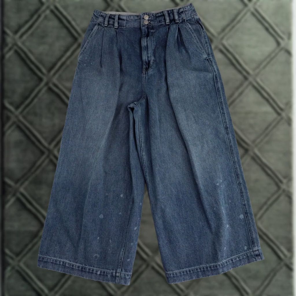 Vintage WE THE FREE Pants Womens Size 30 Denim Track Wide Leg Light Blue 30x25 Size 30" / US 8 / IT 44 - 1 Thumbnail