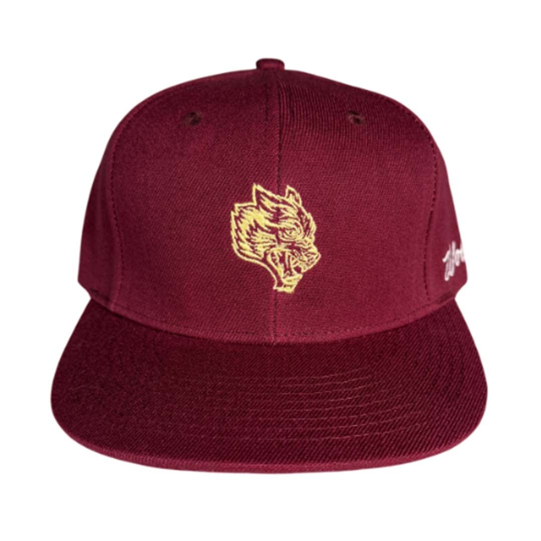 Darc Sport Darcsport Wolf Head Fitted Hat Maroon Size ONE SIZE - 1 Thumbnail