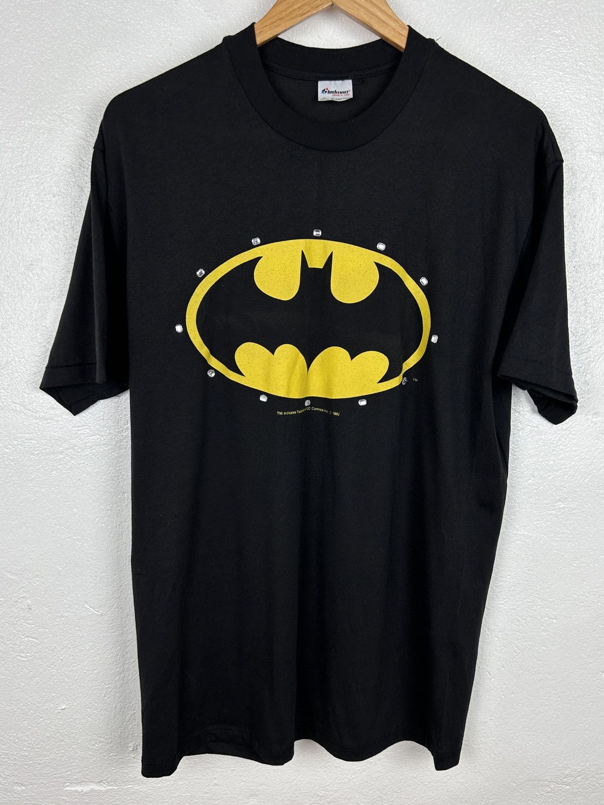 DC Comics 80s Vintage 1982 Batman Dc Comics Logo T-Shirt In Black Size US XL / EU 56 / 4 - 1 Thumbnail