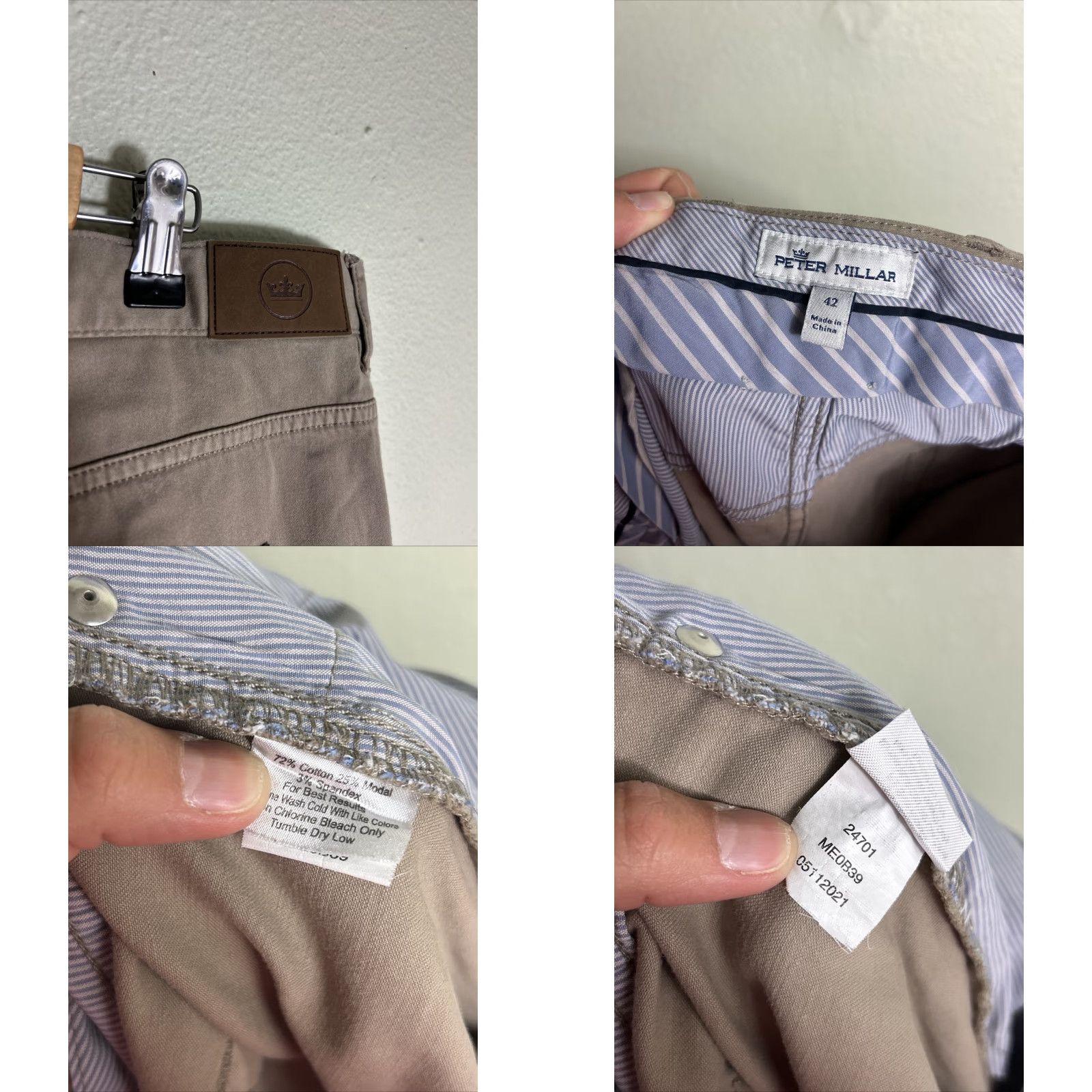 Peter Millar Peter Millar Ultimate Sateen 5-Pocket Pants Mens 42x31 Beige Khaki 5 Pocket Chino Casual Formal Business Travel Wedding Size US 42 / EU 58 - 9 Thumbnail