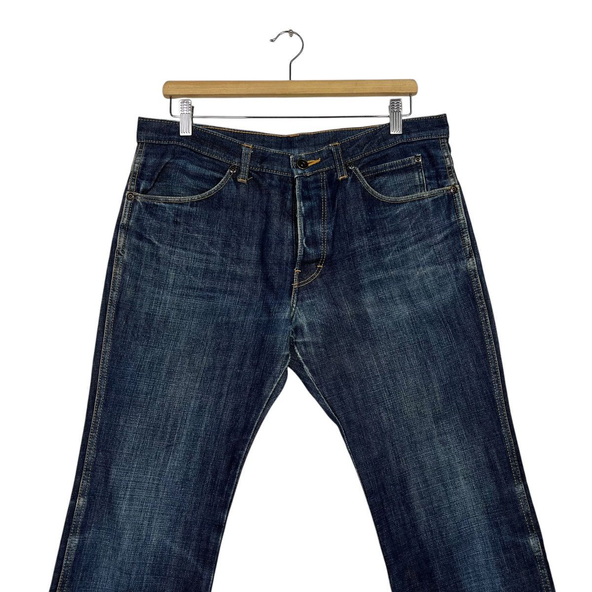 20471120 Vintage Stiff Denim Jeans Size 34" / US 12 / IT 48 - 3 Thumbnail