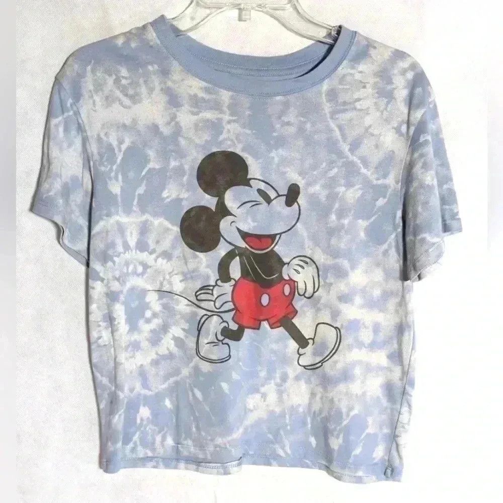 Disney Mickey Mouse walking Blue Tye dyed t shirt by Disney sz S Size US S / EU 44-46 / 1 - 1 Thumbnail
