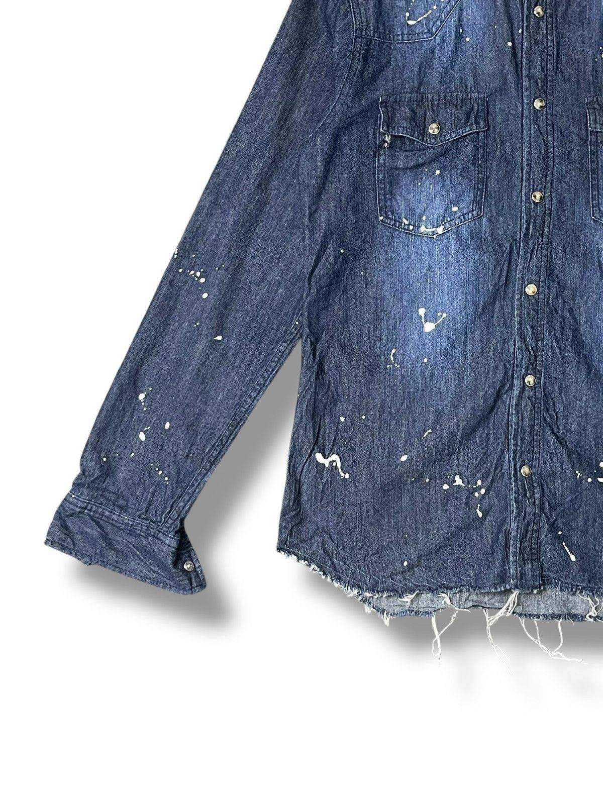 If Six Was Nine × Le Grande Bleu (L.G.B.) × semanticdesign Semantic Design Splatter Paint Denim Button Up Shirt(49) Size US M / EU 48-50 / 2 - 4 Thumbnail