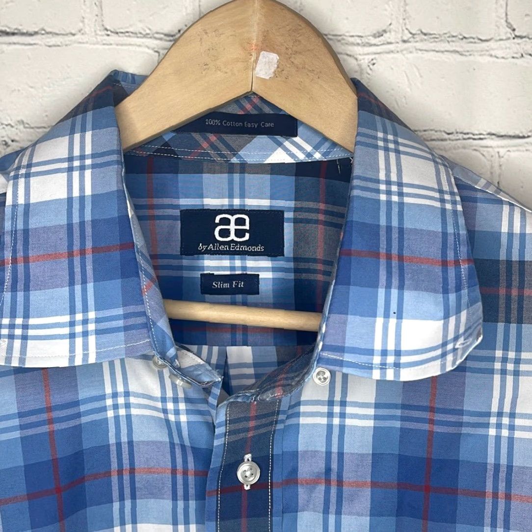 Allen Edmonds Allen Edmonds Men Dress Shirt Button Down Long Sleeve Slim Fit XL Multicolor Shirt Mens Size 46R - 2 Thumbnail