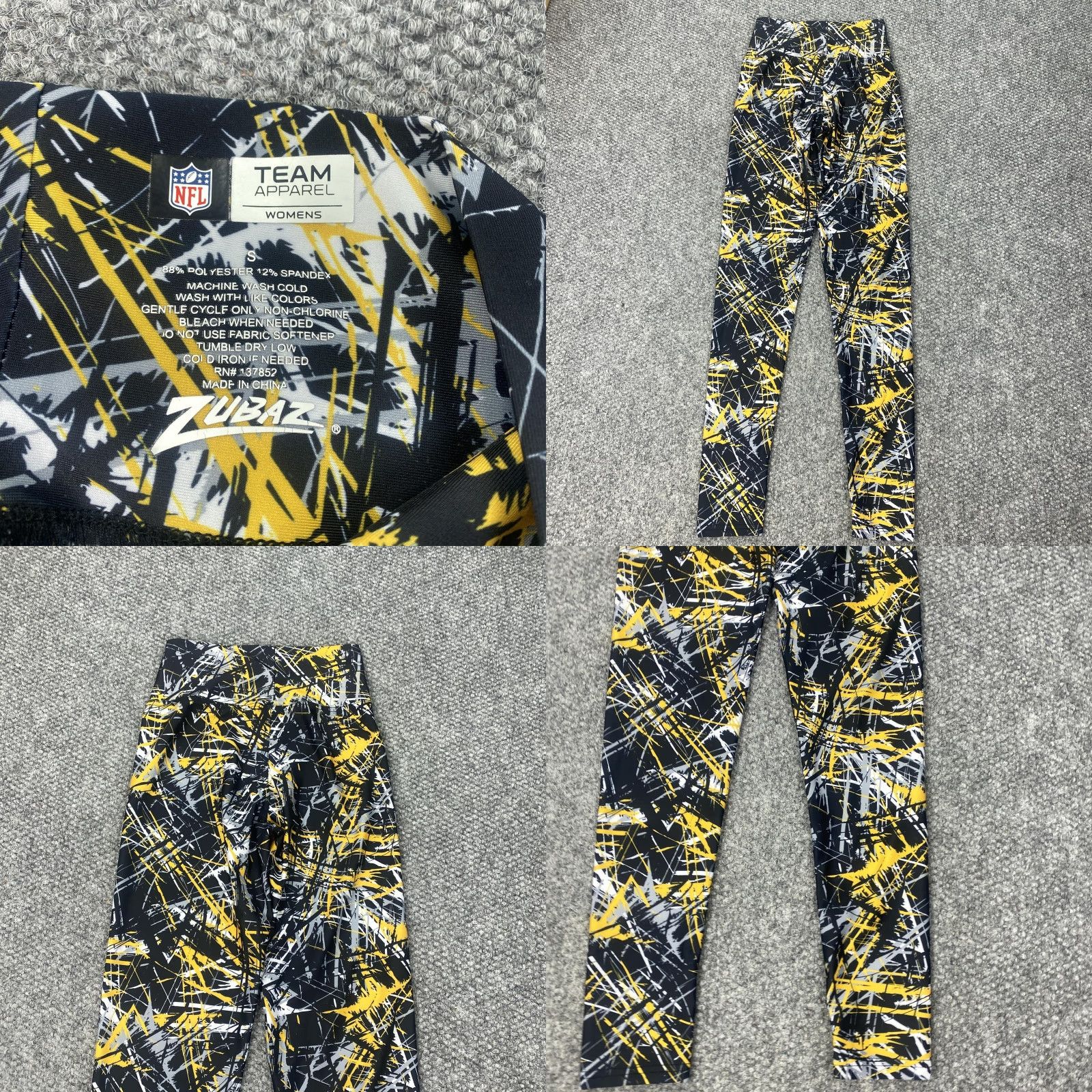 NFL Zubaz Pittsburgh Steelers Leggings Womens Small NFL Team Apparel Pattern Footbal Size 28" / US 6 / IT 42 - 8 Thumbnail