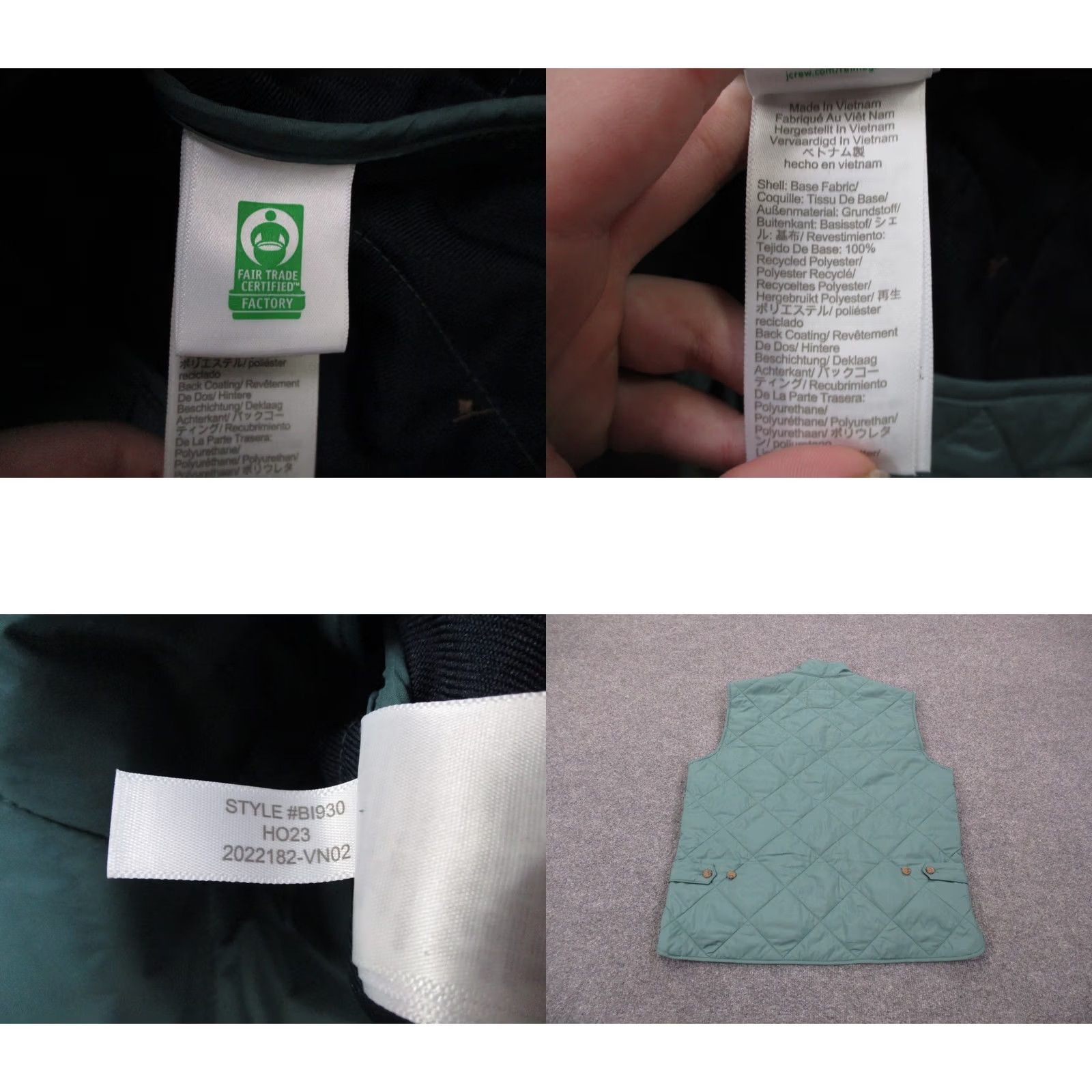 J.Crew J.CREW Vest Jacket Mens M Walker Quilted Equestrian BI930 Hiking Outdoors NEW Vest Jacket M Green Puffer Windproof Zip Full Zip Size US M / EU 48-50 / 2 - 8 Thumbnail