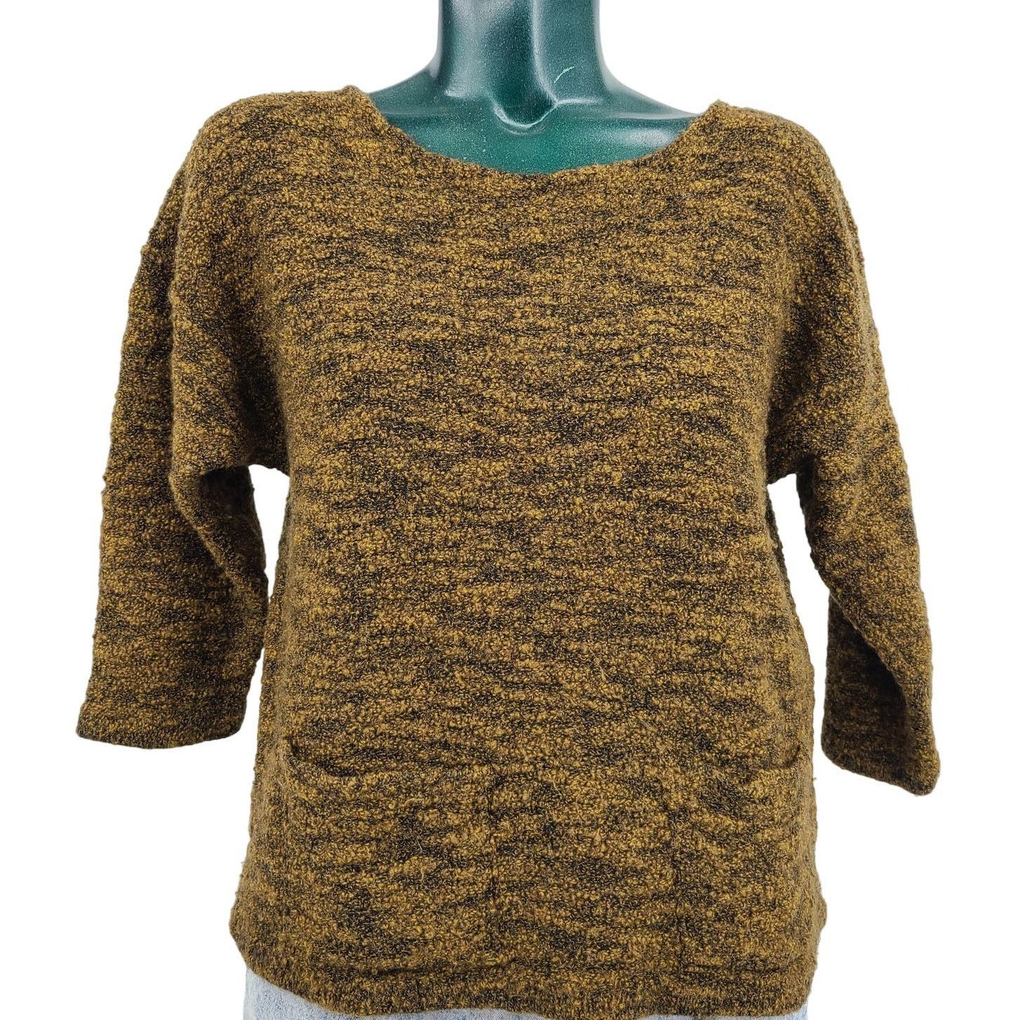 Vintage Brown Knit Sweater with Pockets Women's Oversize S USA 2597 Size S / US 4 / IT 40 - 1 Thumbnail