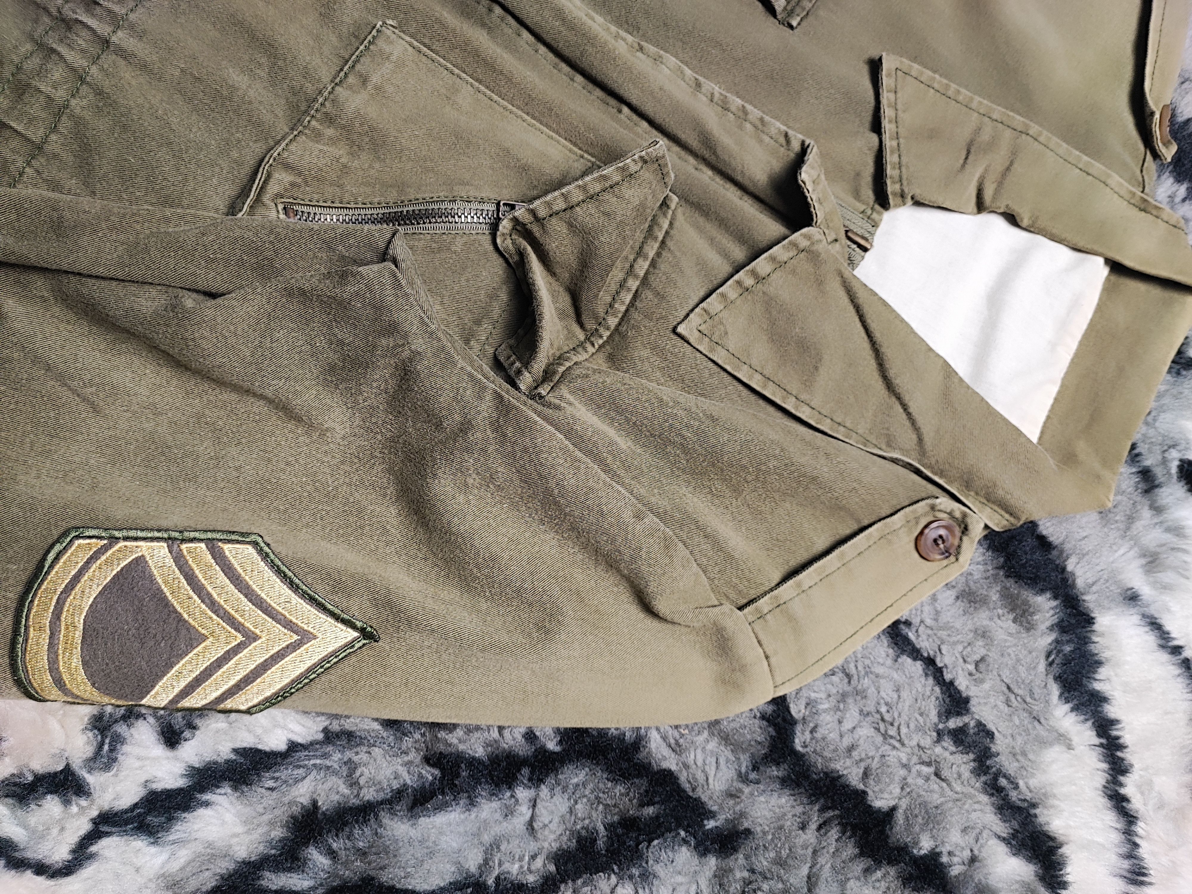 Vintage Vintage Faded Olive Military Field Jacket Utility Coat Size US M / EU 48-50 / 2 - 6 Thumbnail