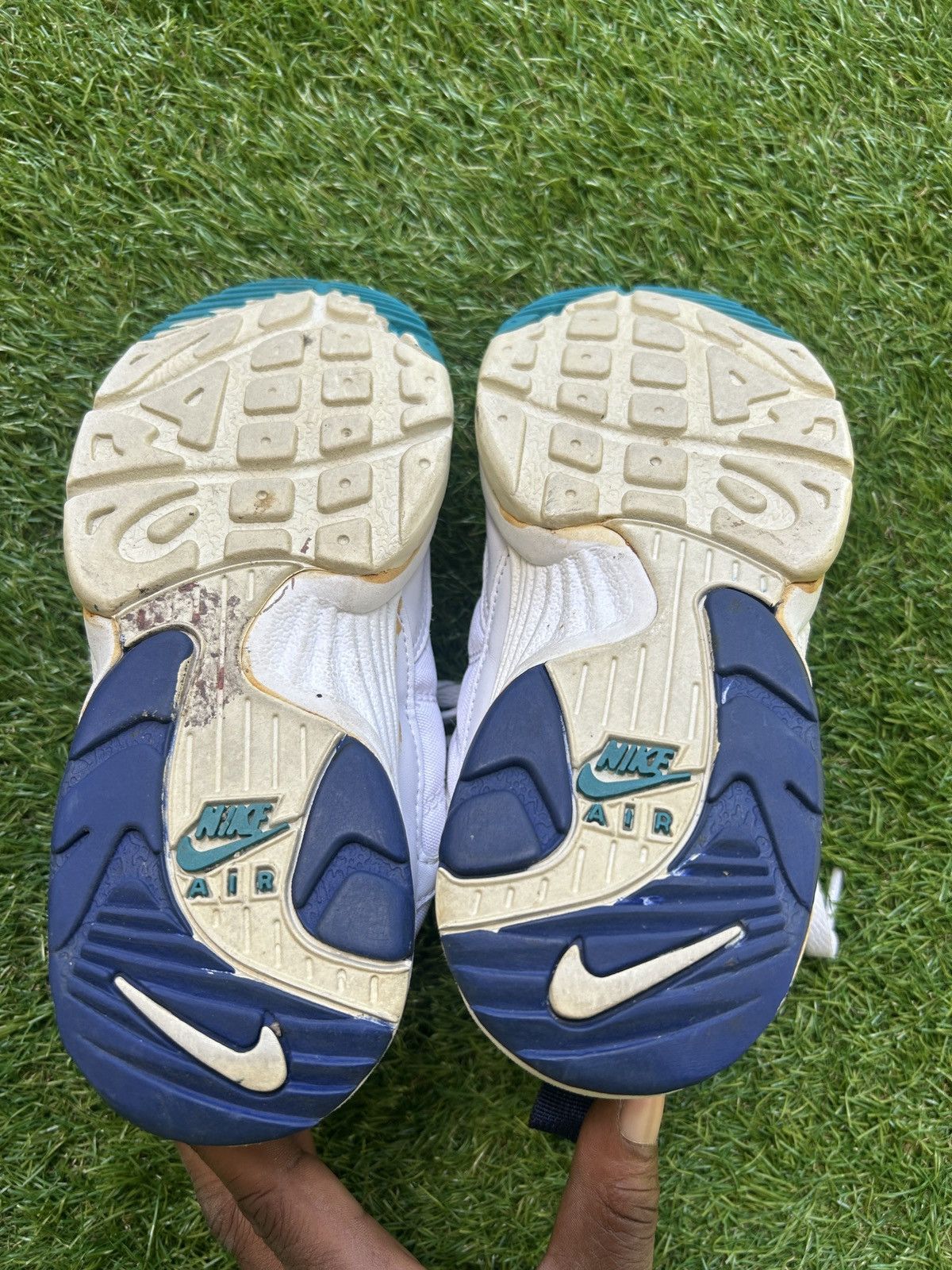 Nike Vintage 1994 Nike Air Cross Training White/Navy/Teal | Grailed